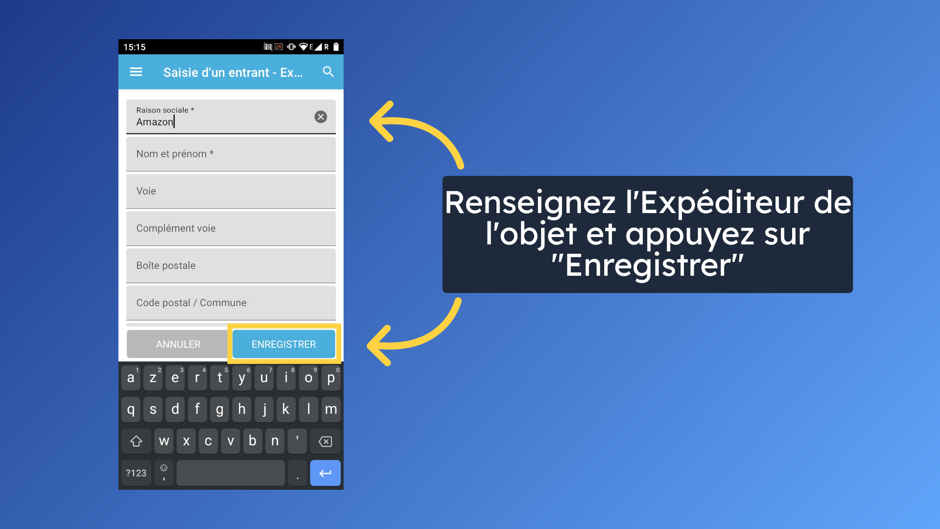 Renseigner l'Expéditeur - 2