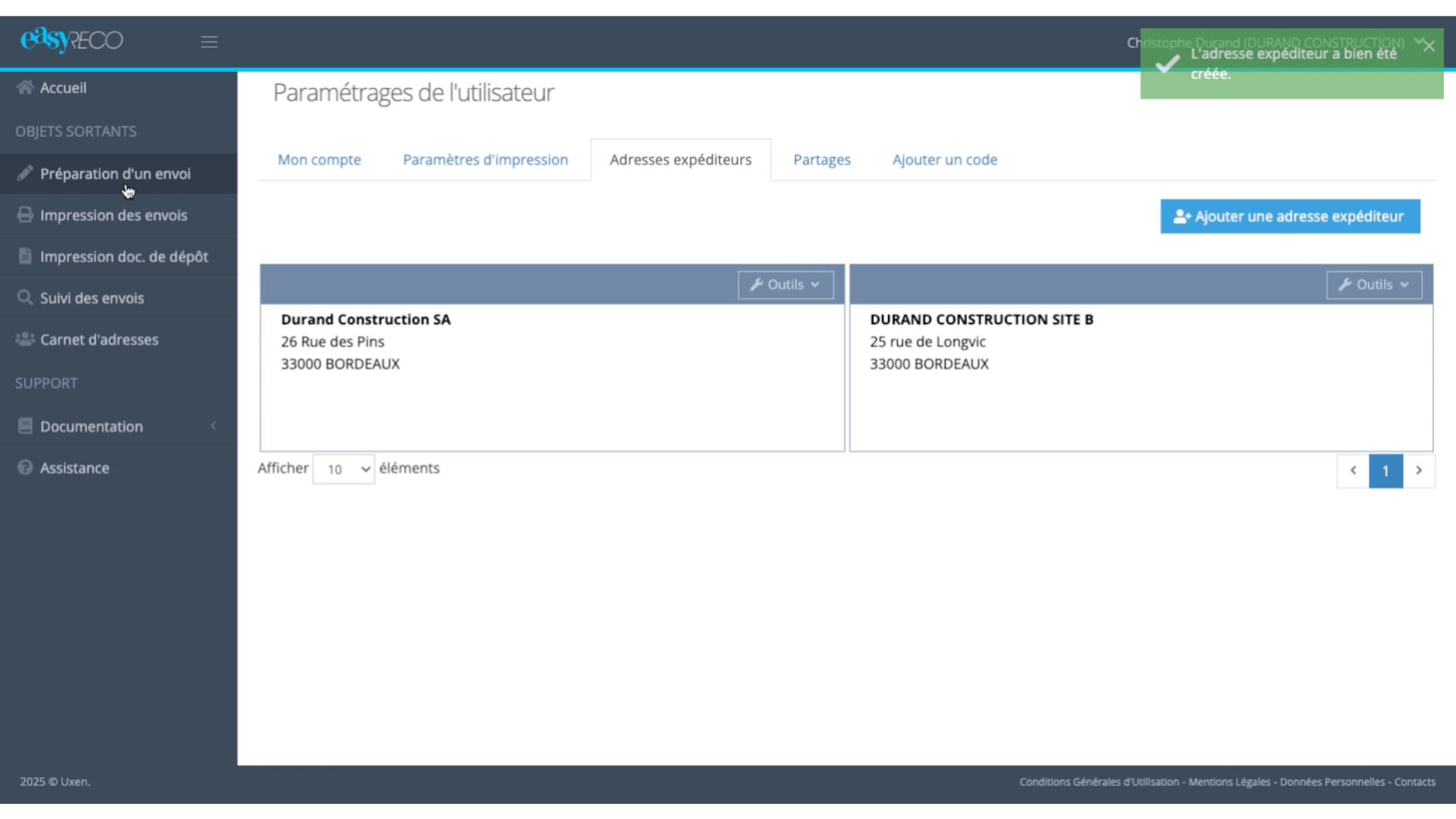 Ajouter une adresse expéditeur - 3