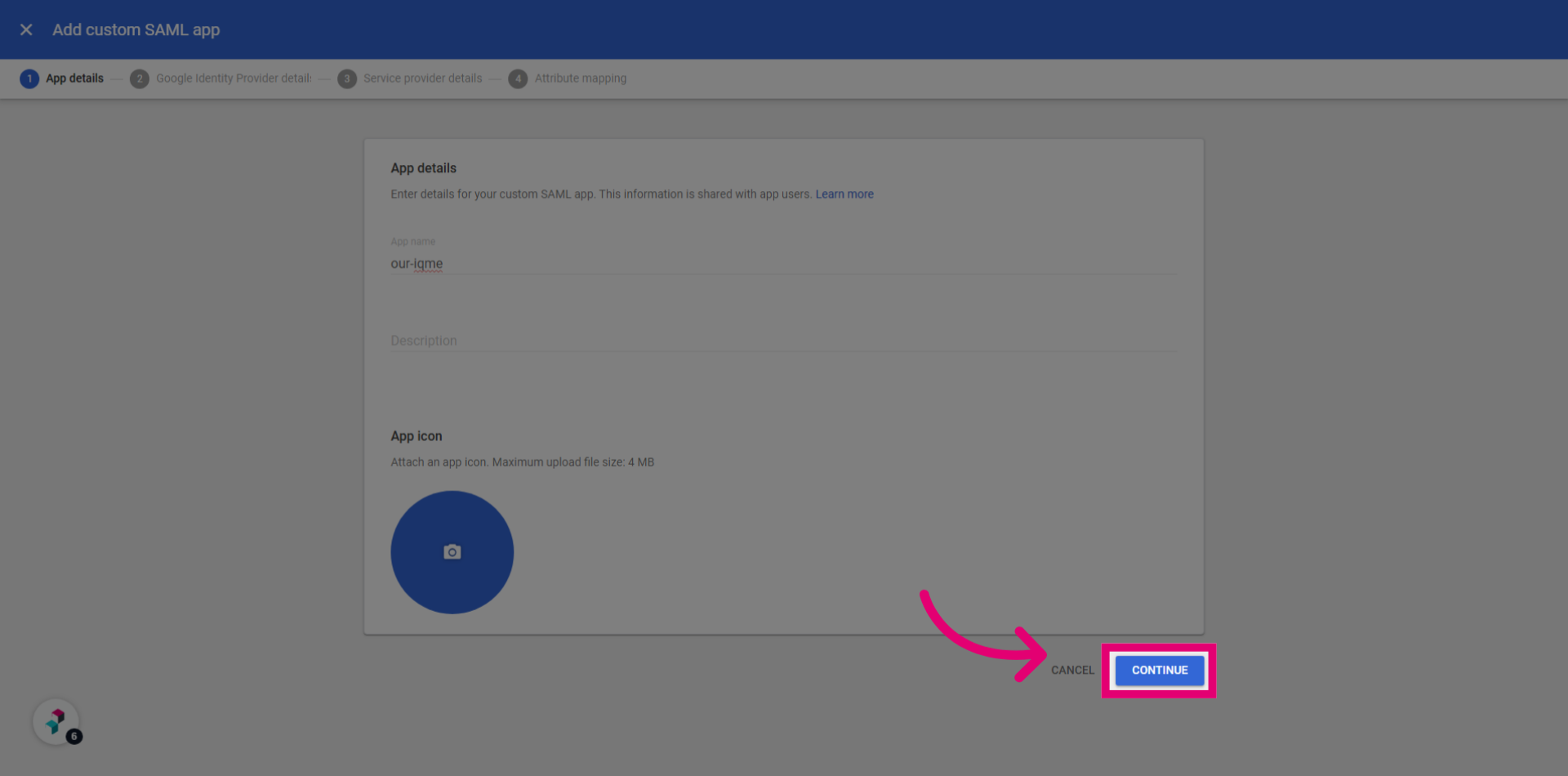 Click 'Continue'