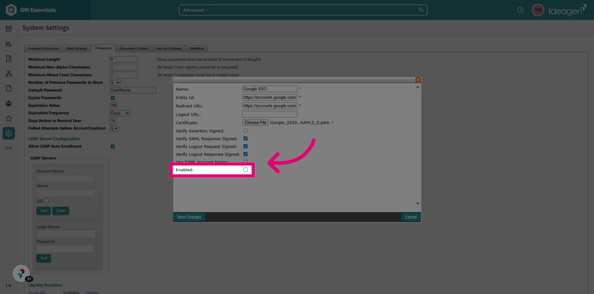 Check 'Enabled'
