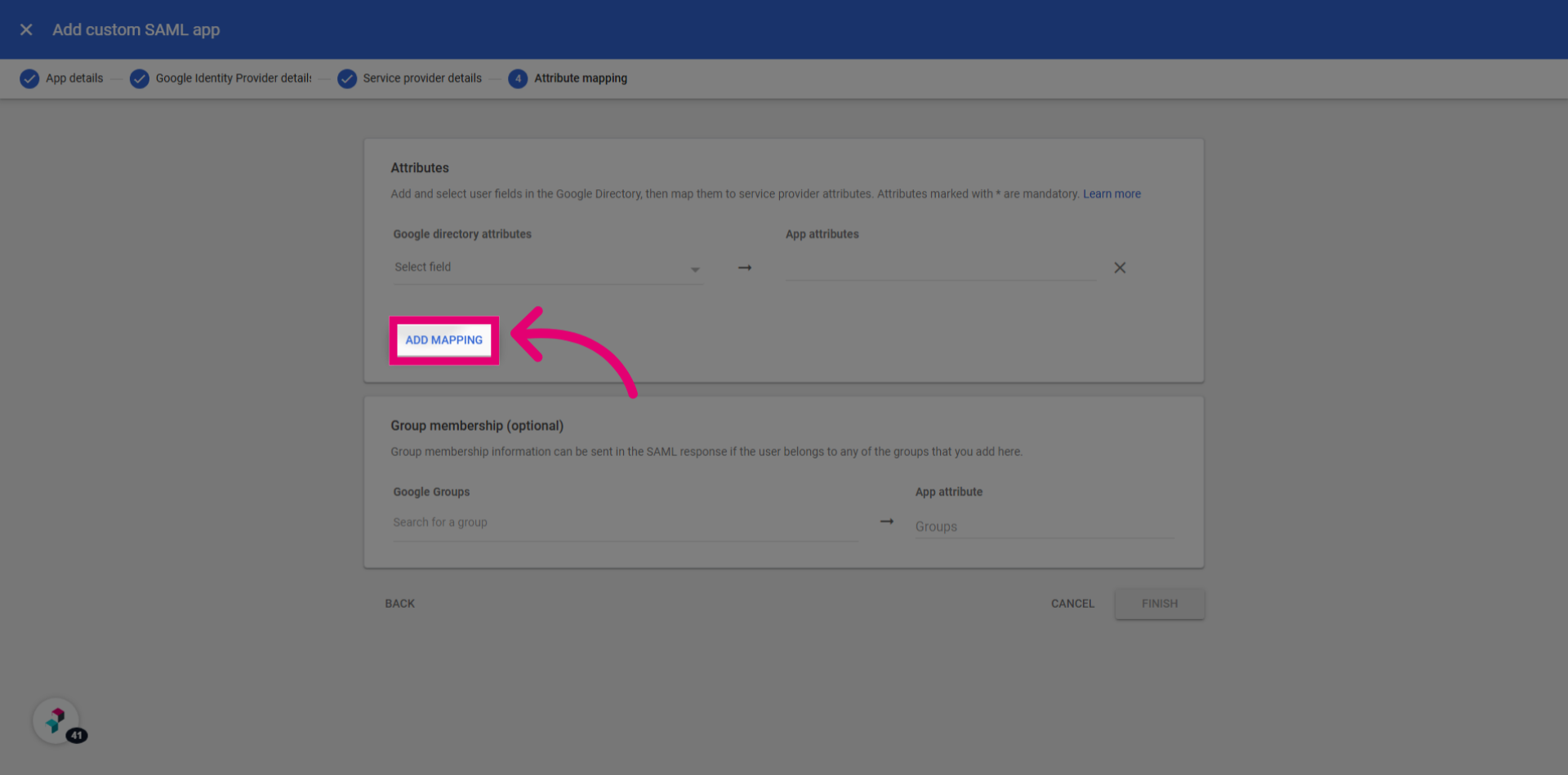 Click 'Add mapping'