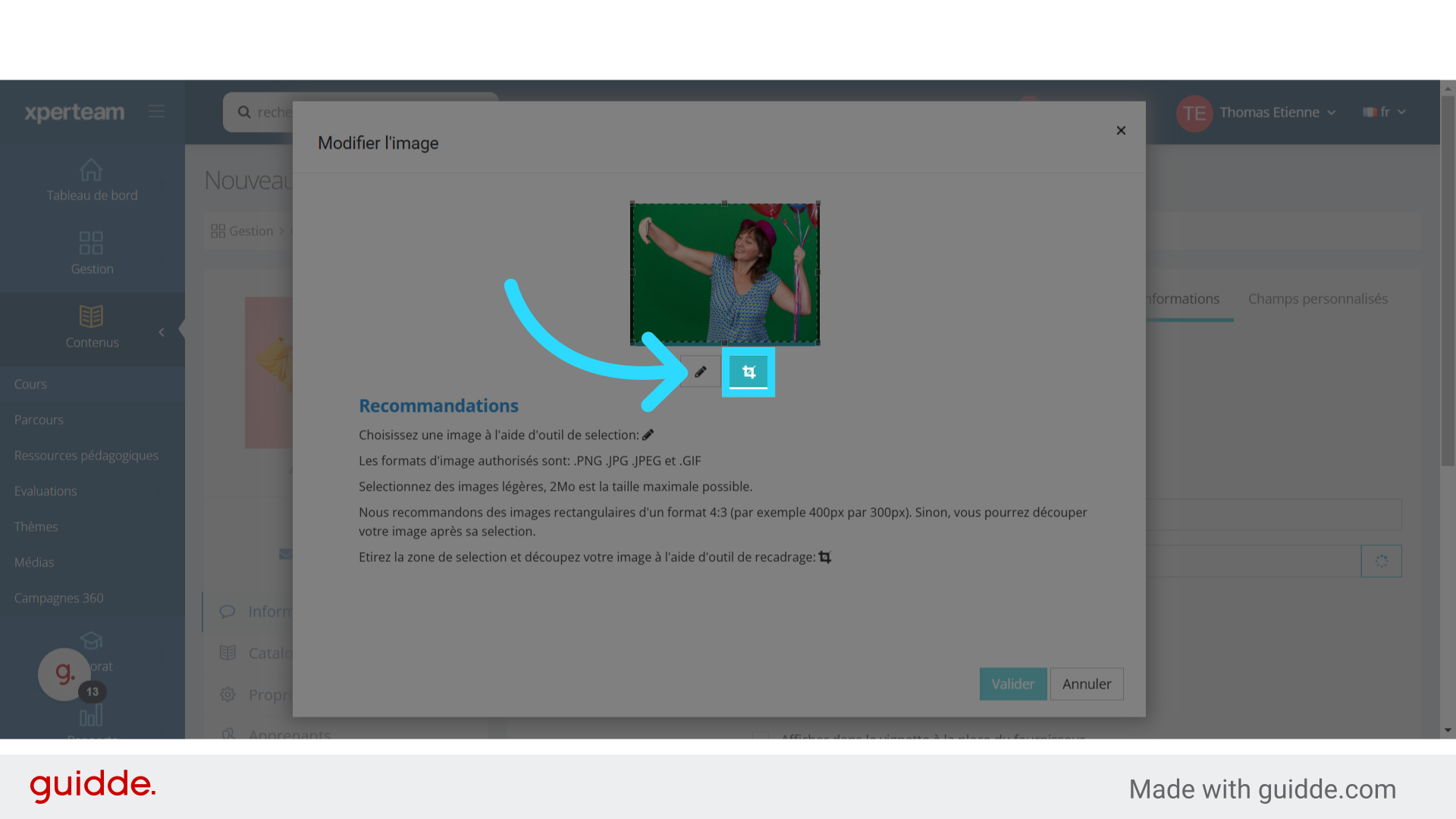 Recadrage de la vignette