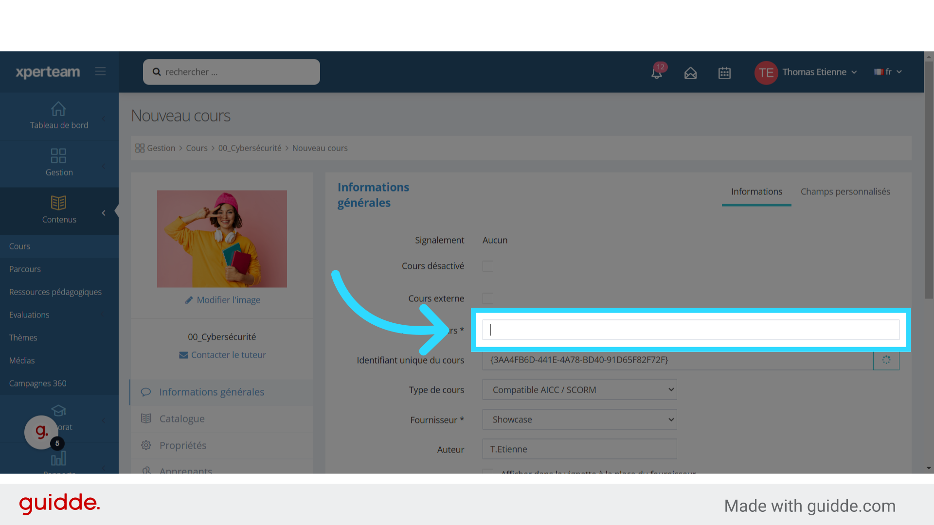 Dans le fiche de cours