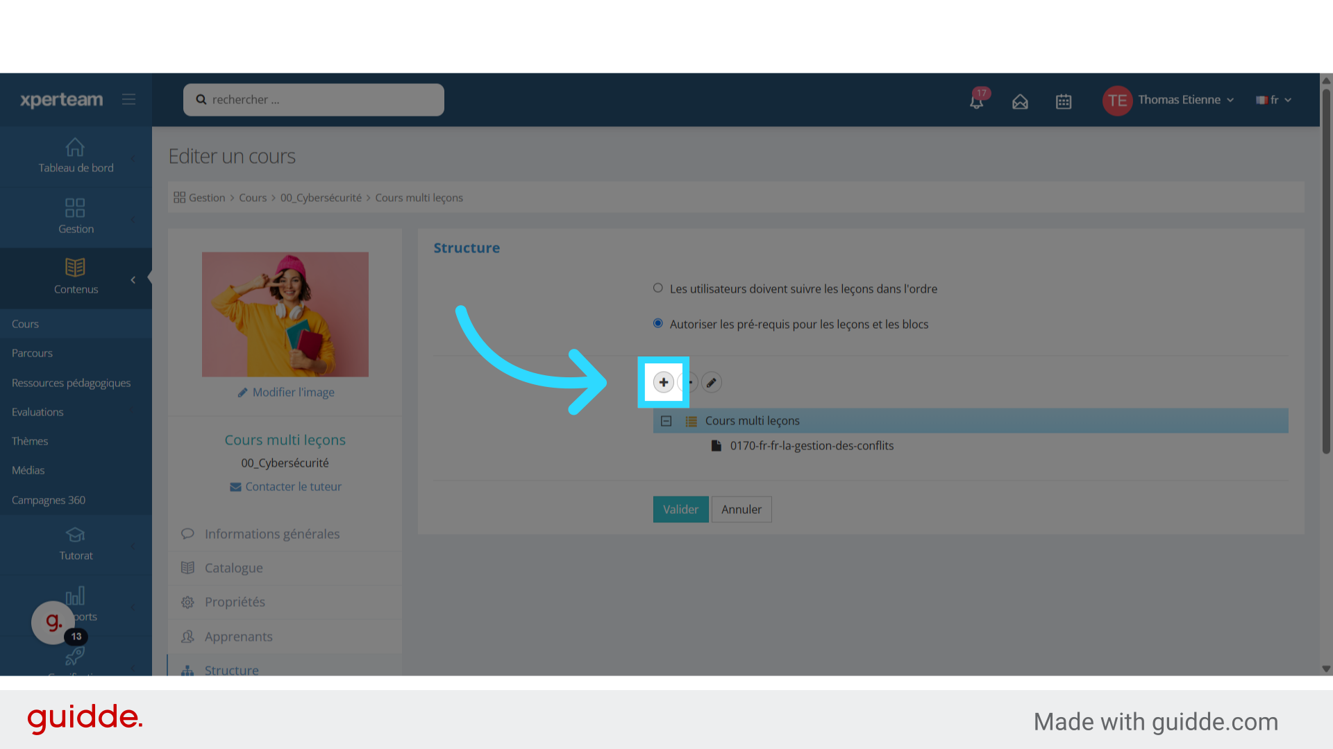 Ajout d'une leçon de type Ressource Pédagogique