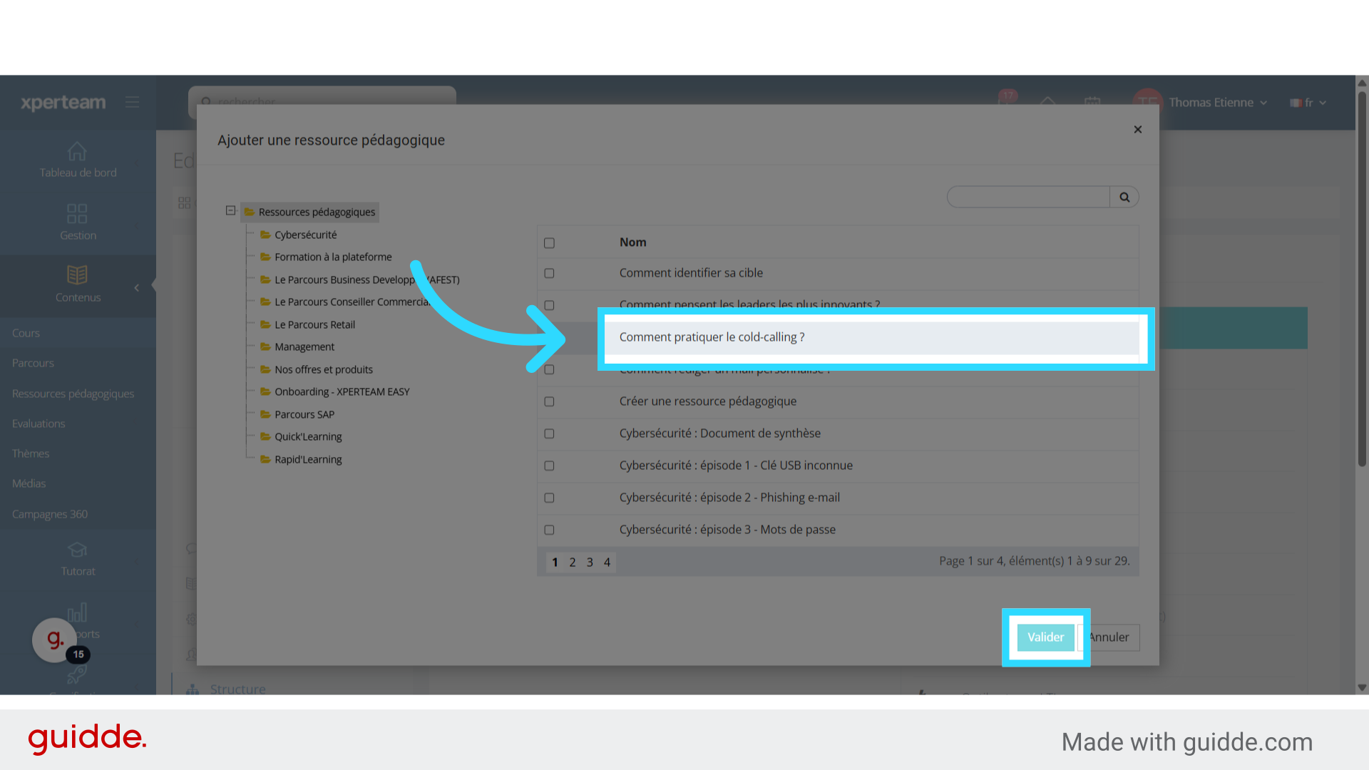 Choix de la Ressource pédagogique