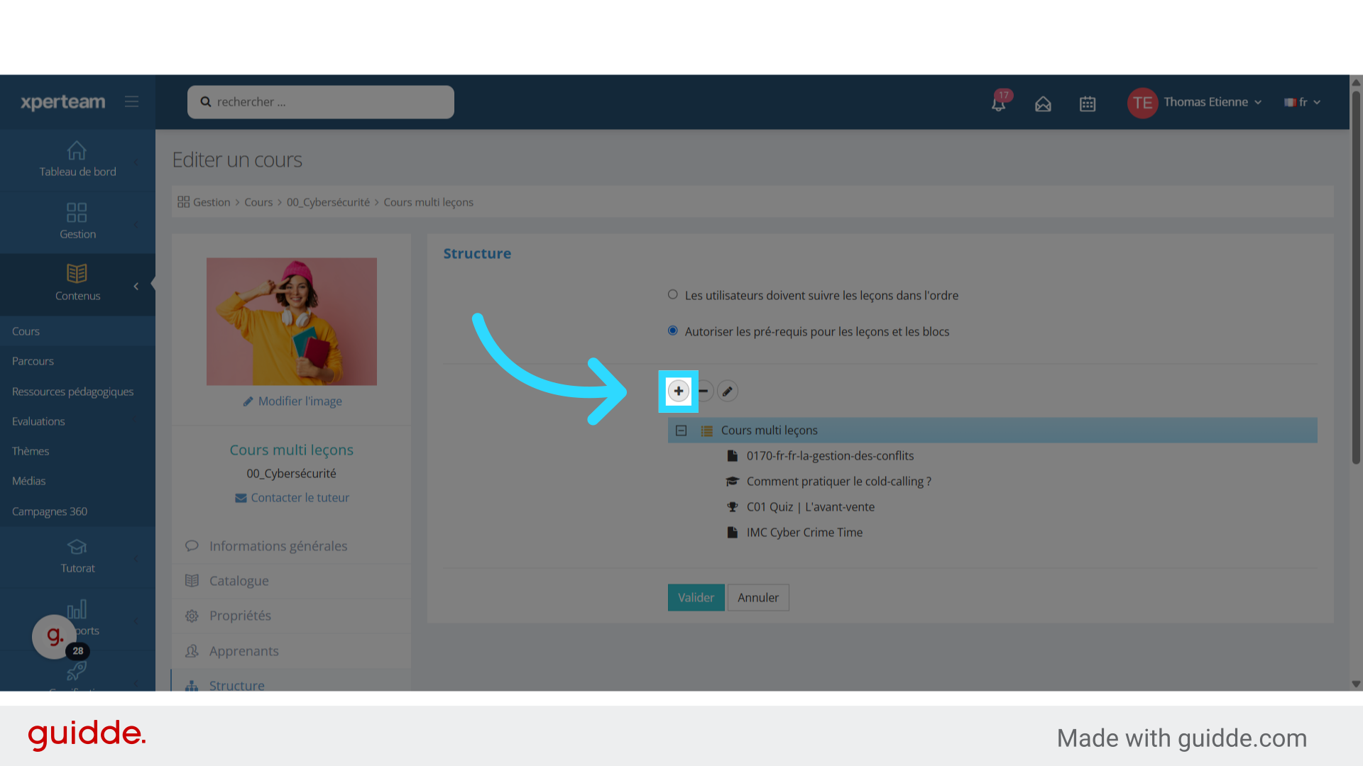Ajout d'une leçon de type Mission