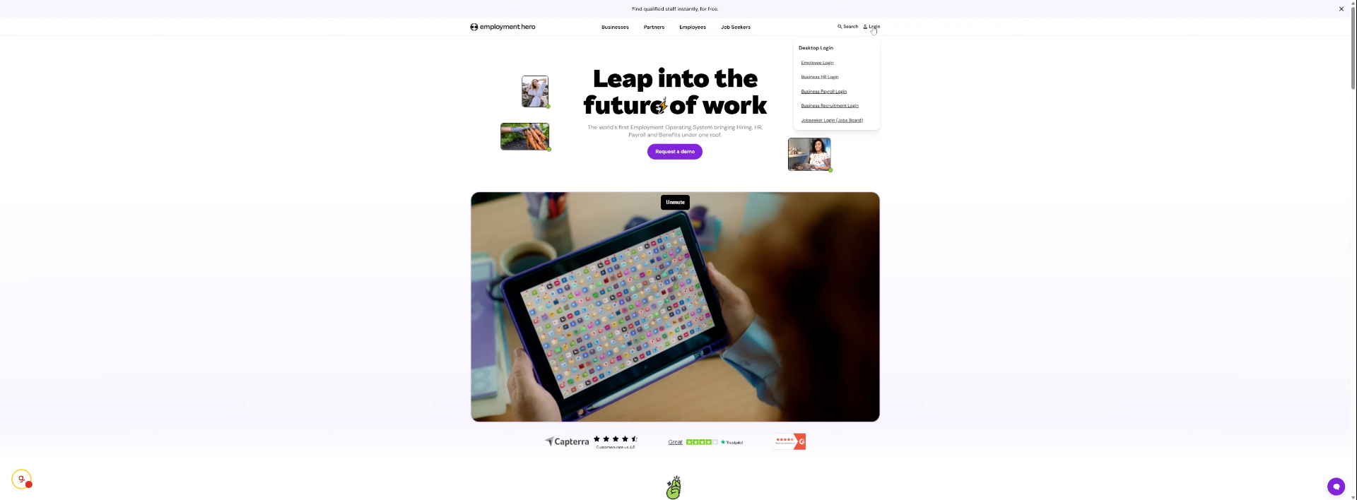 Navigate to Business HR Login