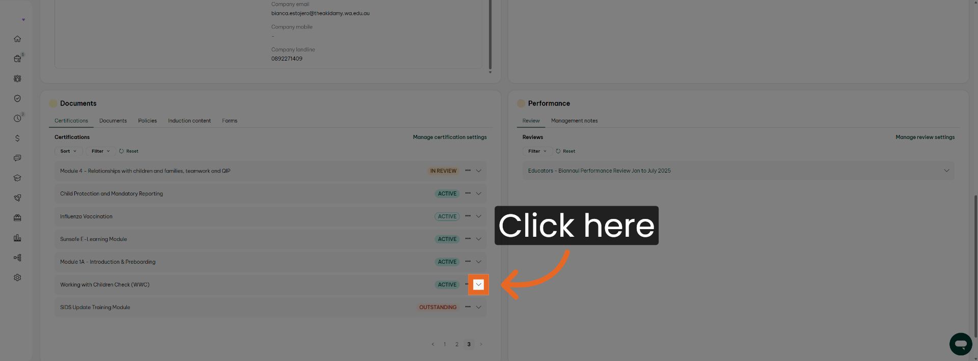 Access Certification Details