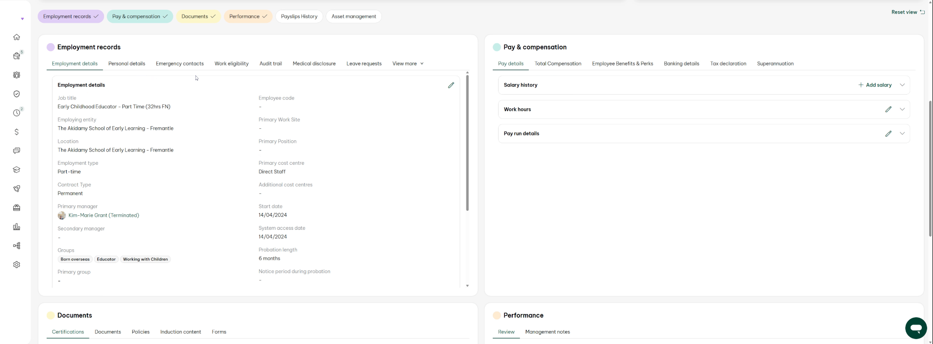 Identify Certifications Section