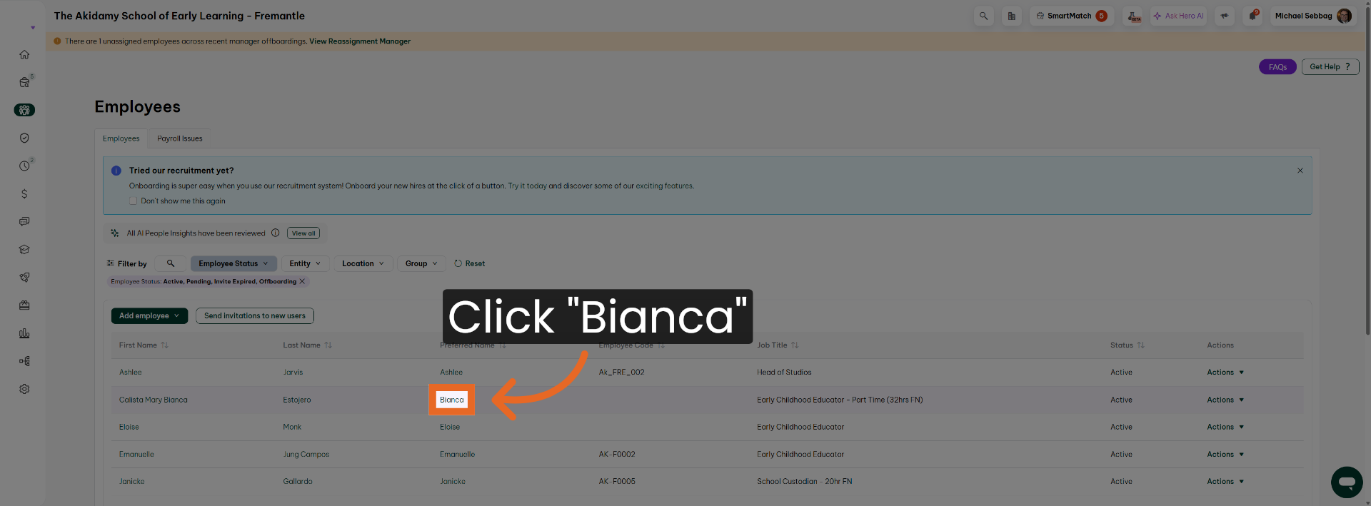 Choose Employee Profile