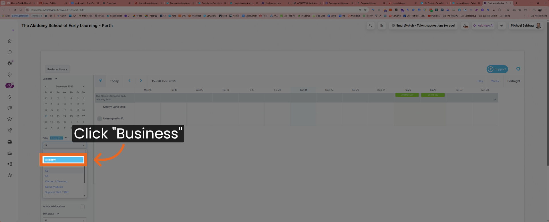 Select Business Roster