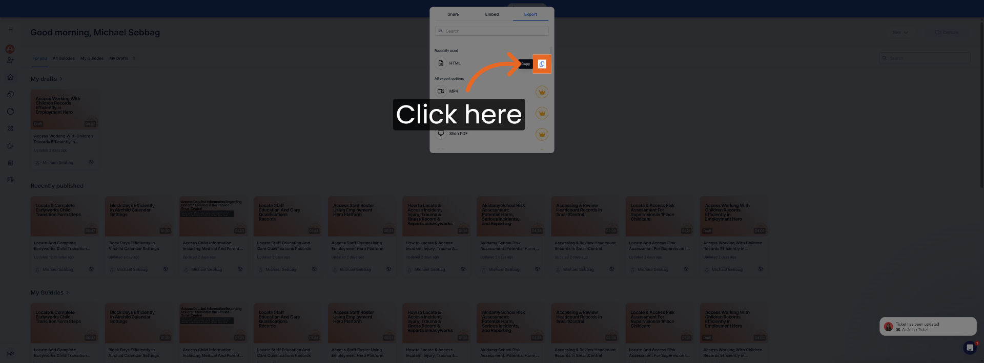 Select Export Option