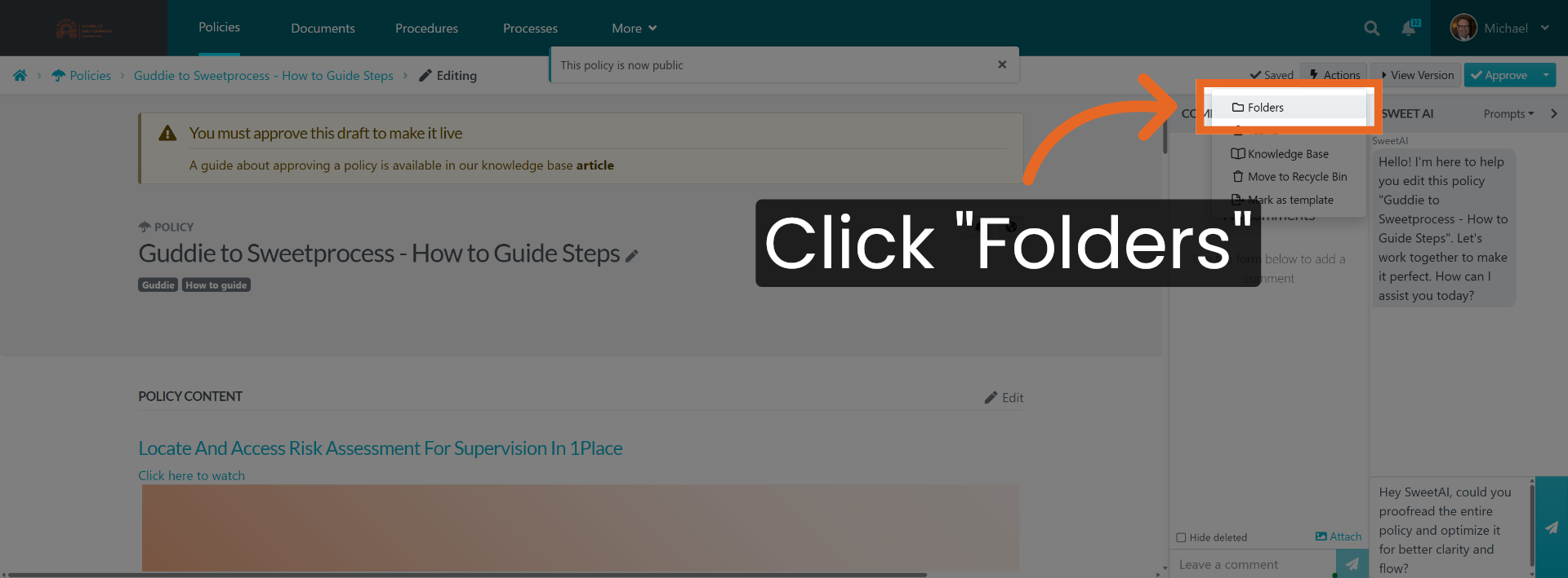 Open Actions Menu Again