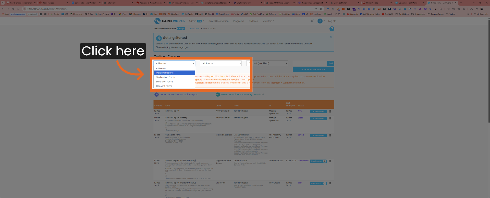 Access Incident Reports