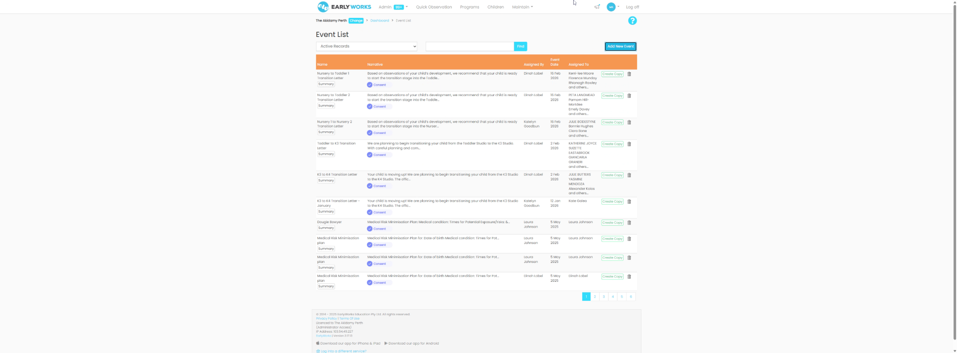 Select Activity and Consent Form