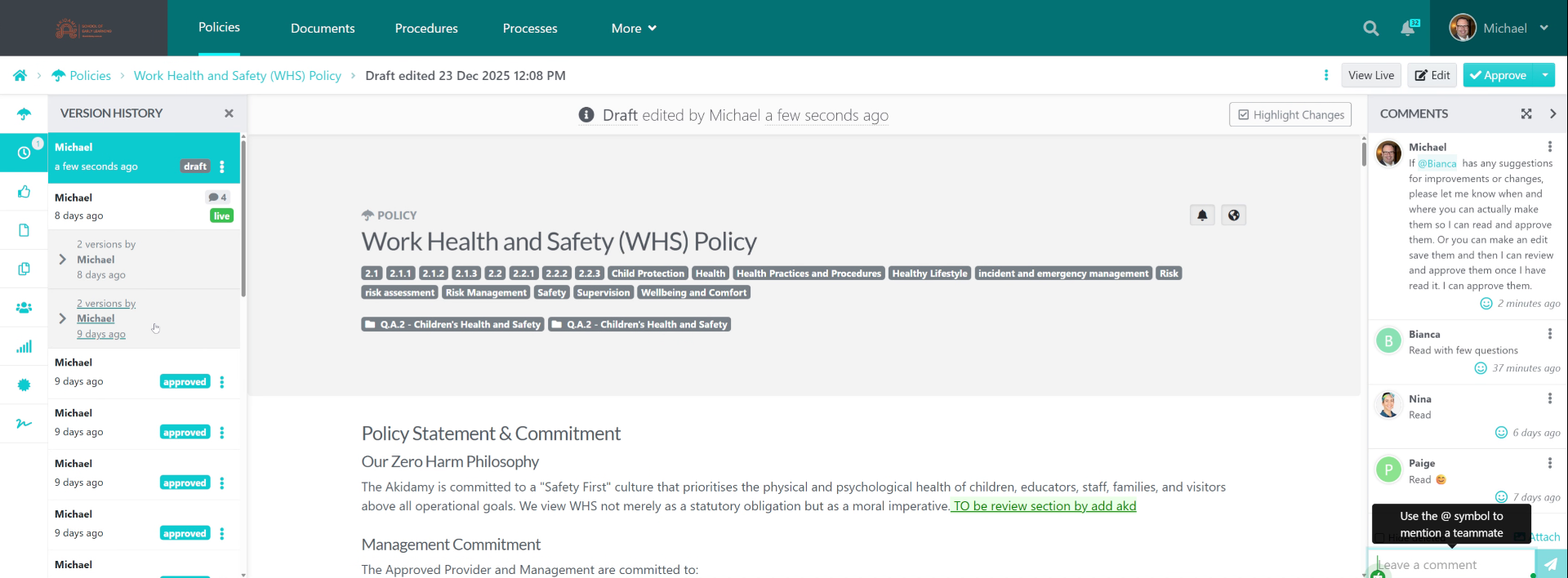 Track Version Control Updates