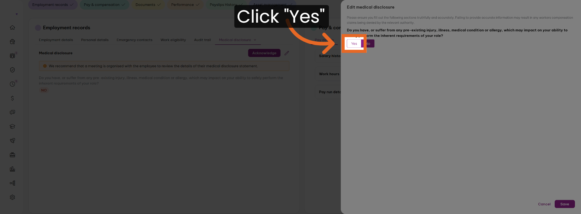 Confirm Medical Condition Change
