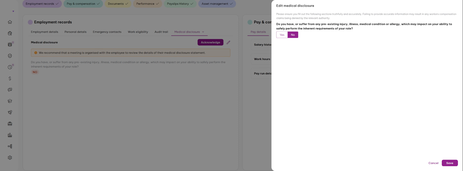 Respond to Medical Condition Question