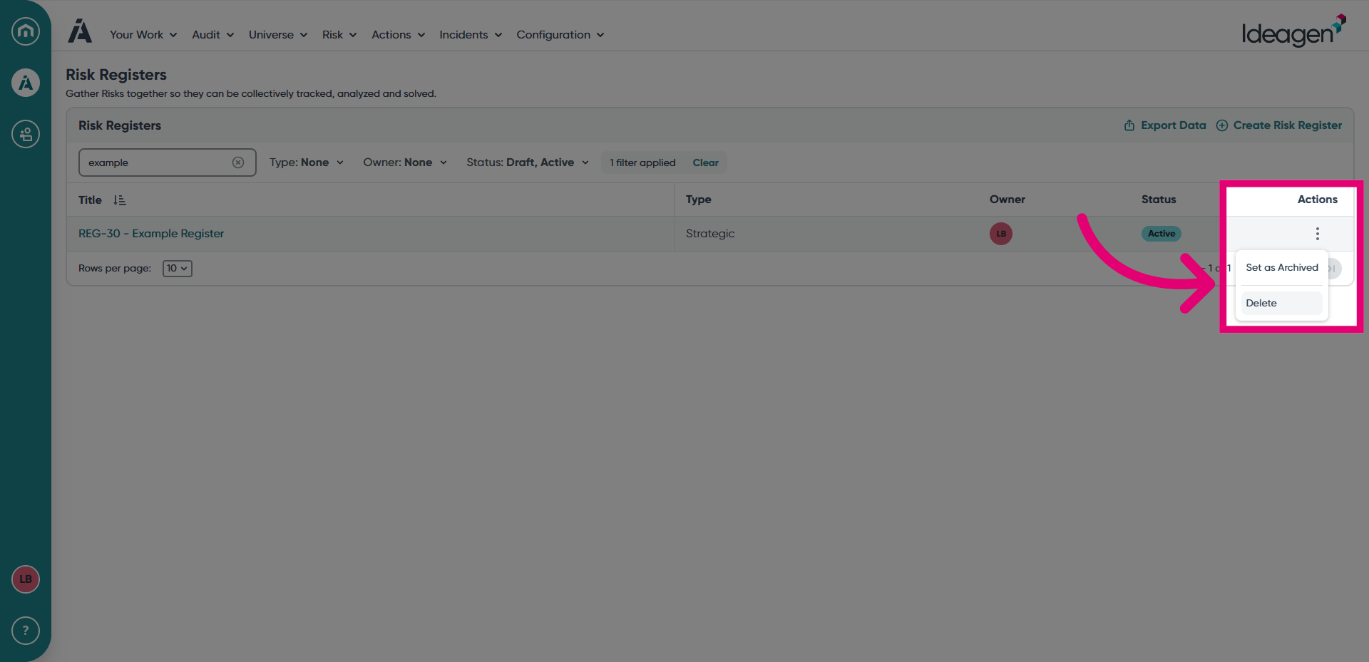Click 'Delete' or 'Set as Archived'