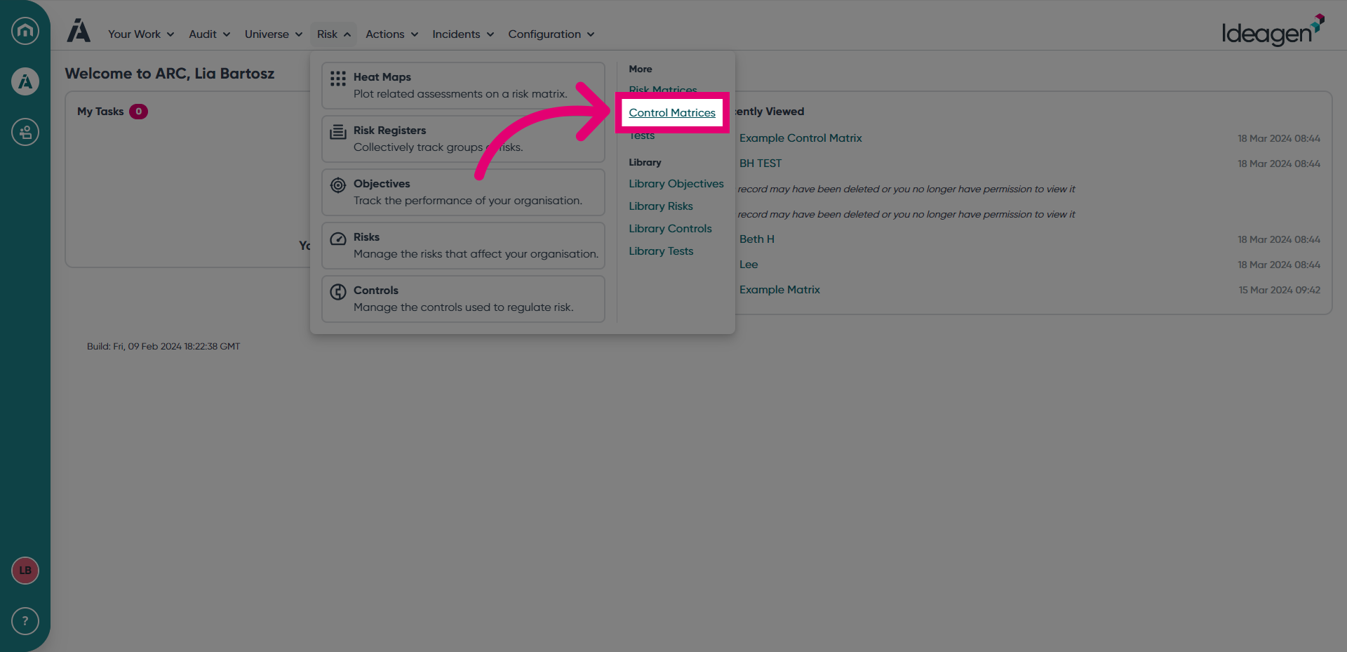 Select 'Control Matrices'