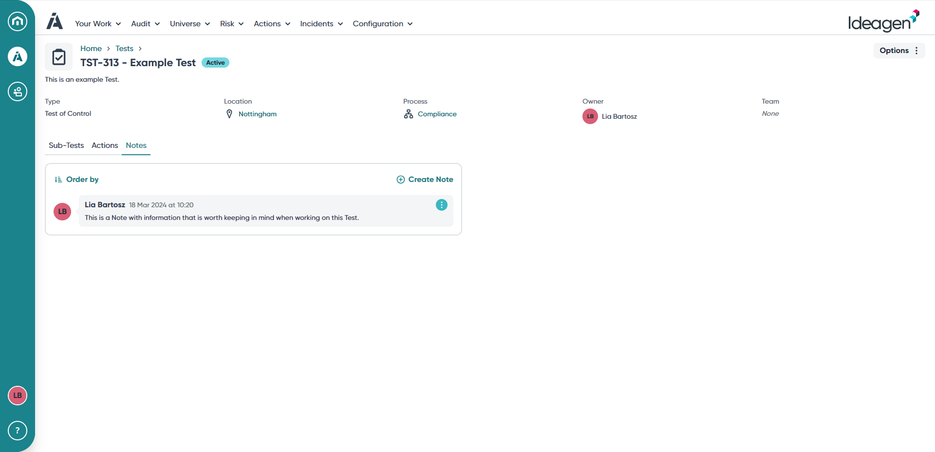 Your added Note will be displayed in the list