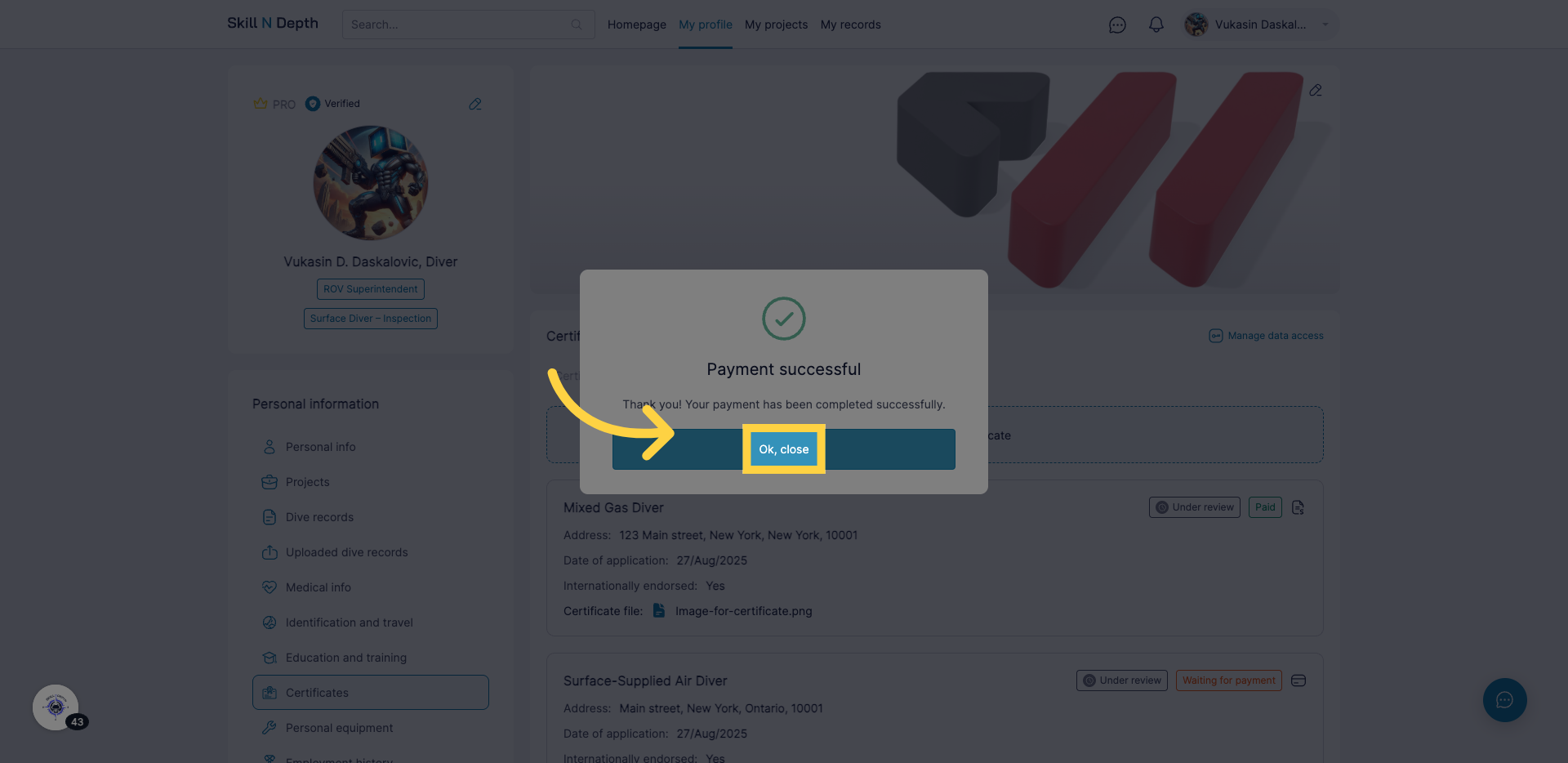 Verify that your application submission is complete