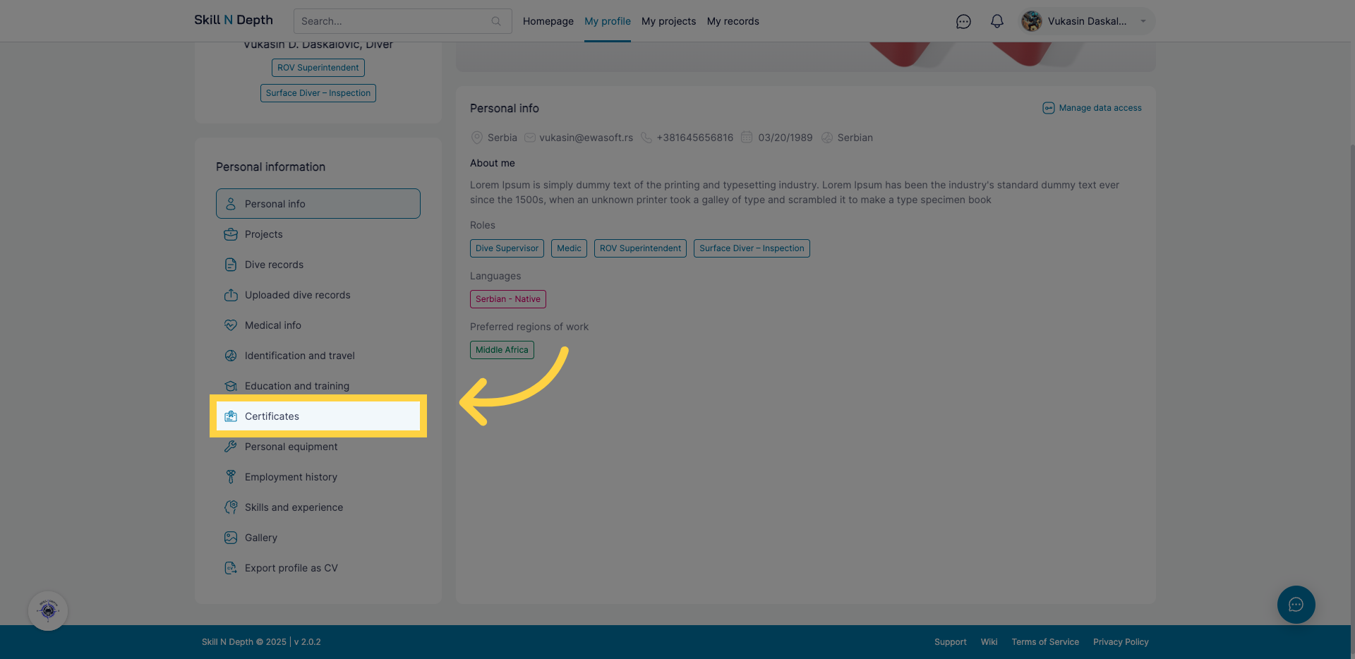 Click "Certificates"
