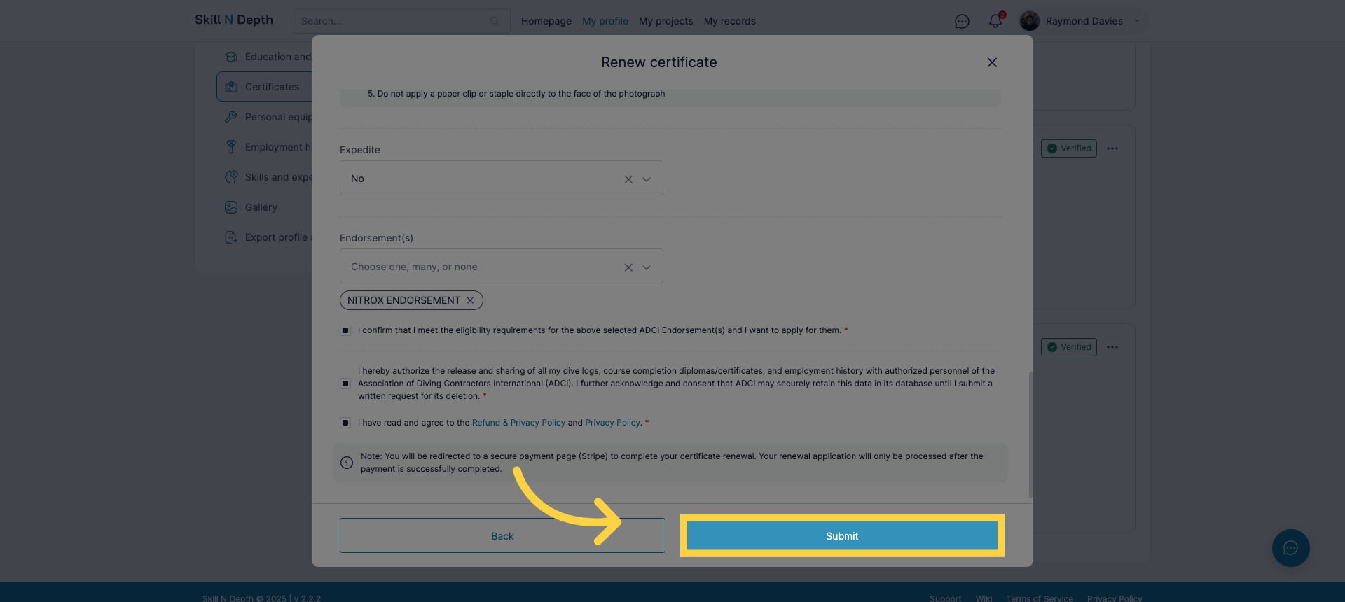 Submit Renewal Application