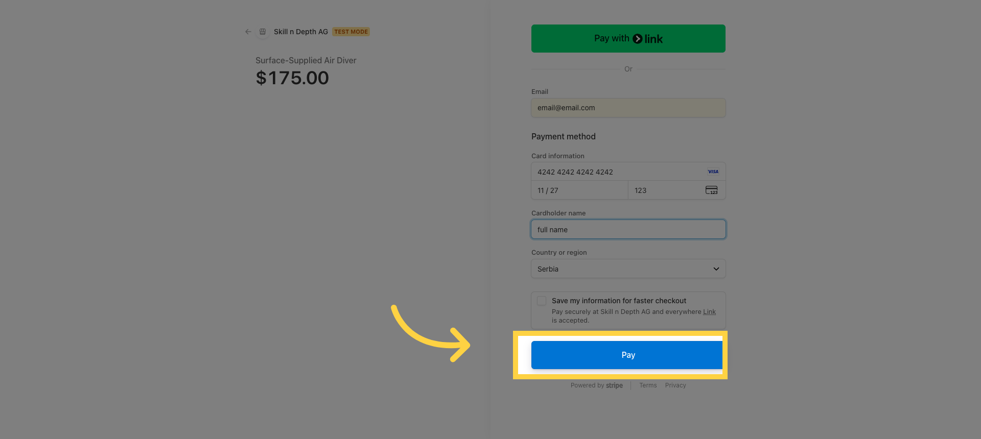 Confirm Payment Details