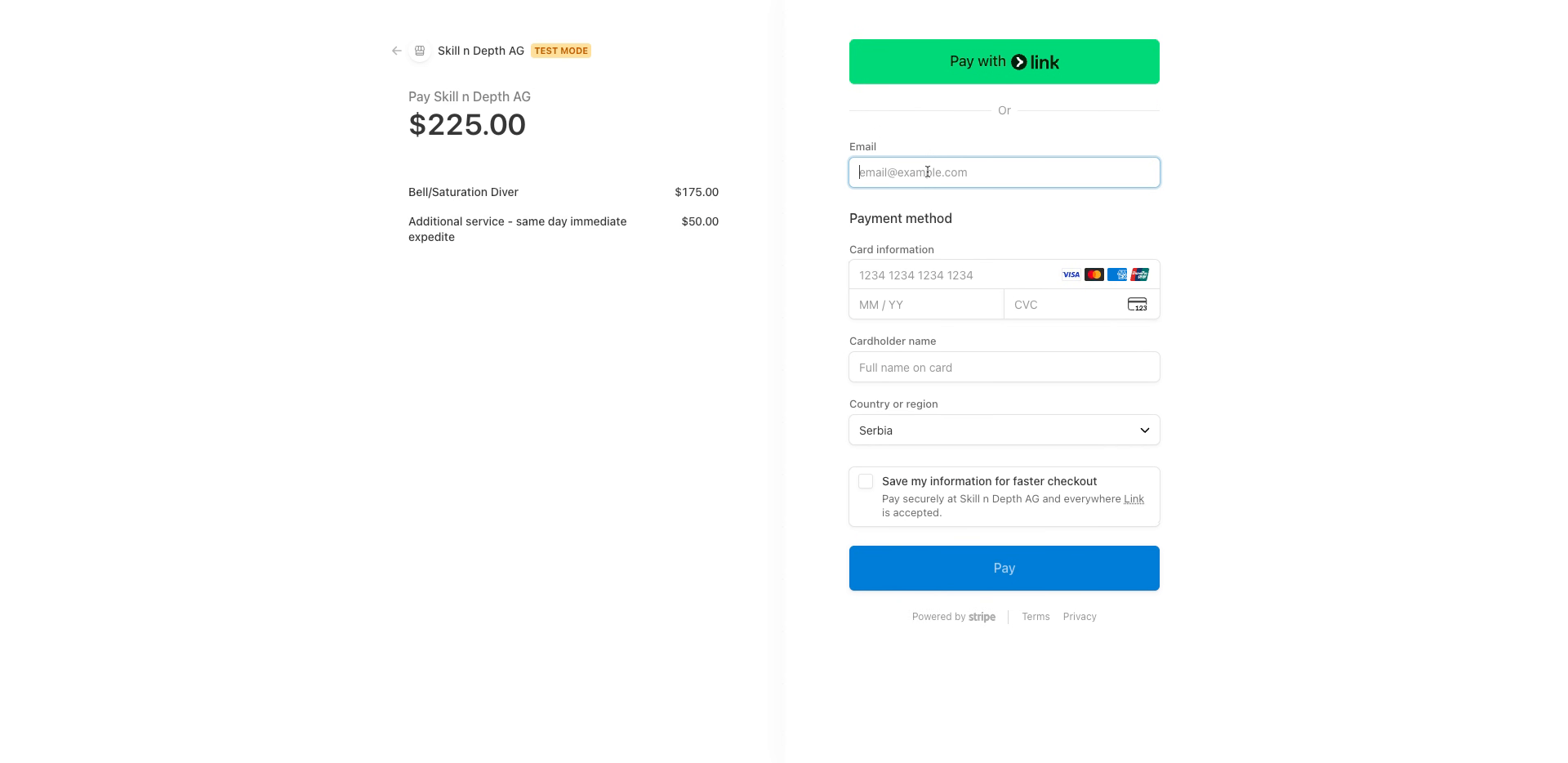 Fill all required fields