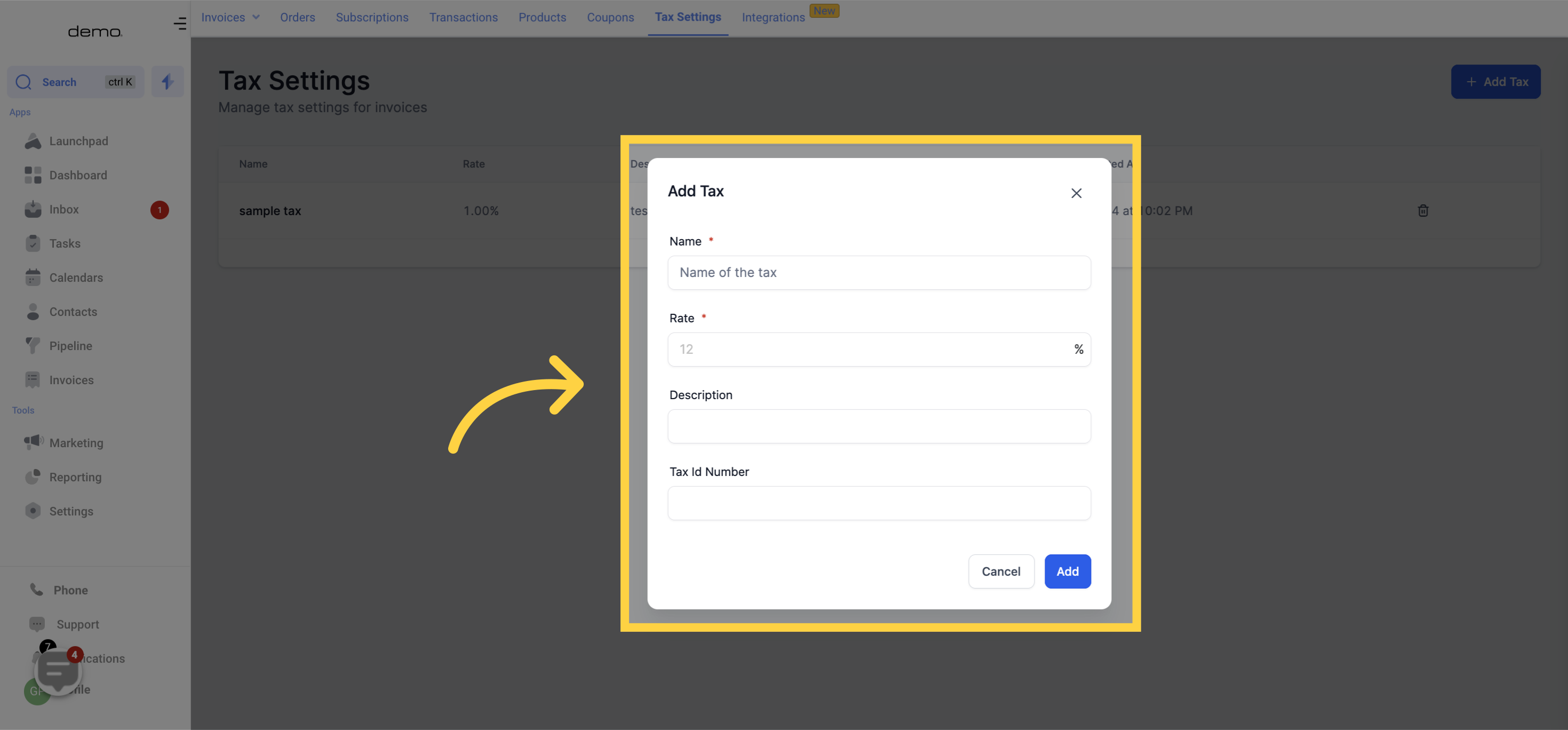 Add Tax Form