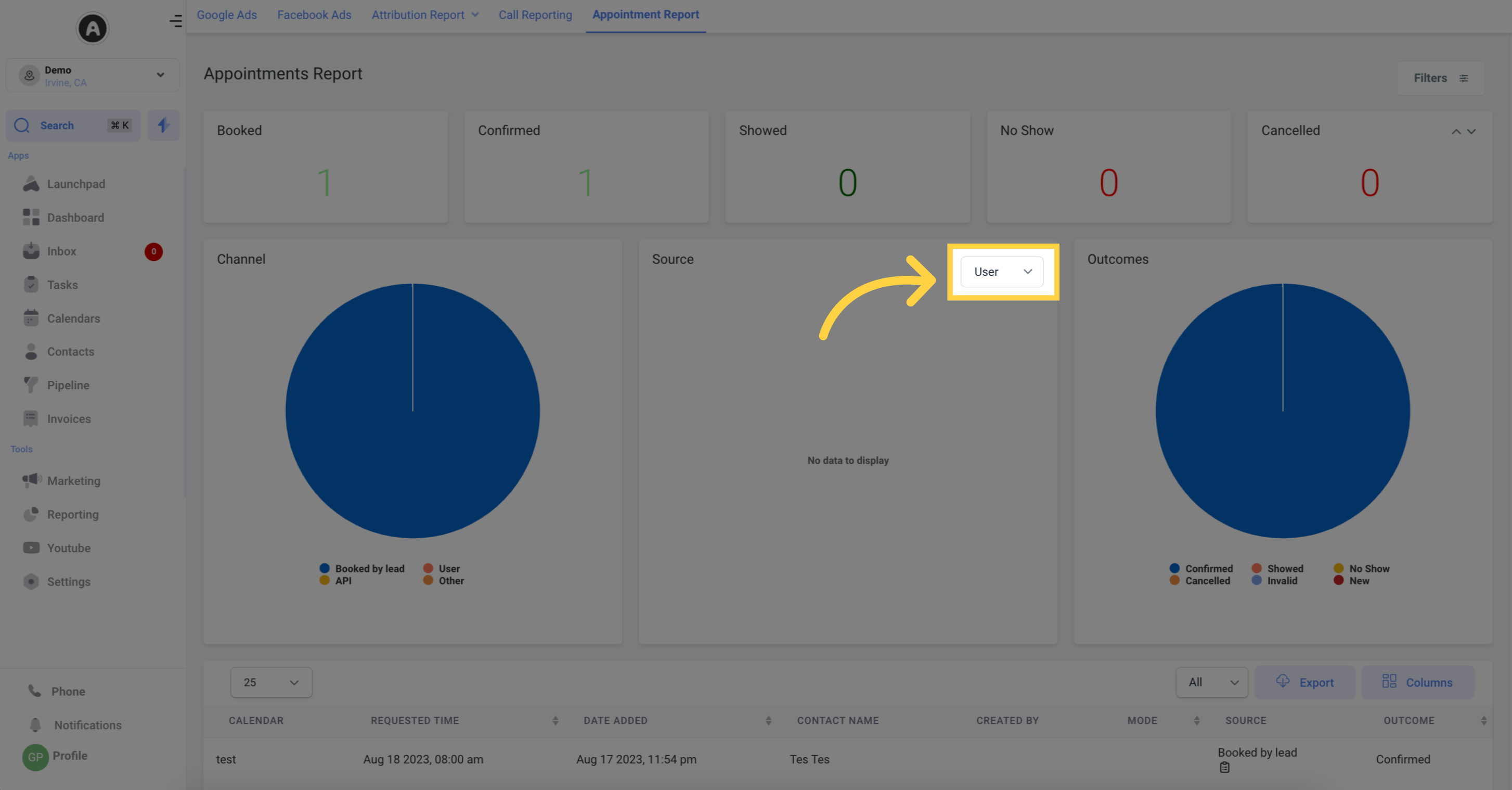 Change Appointment Source