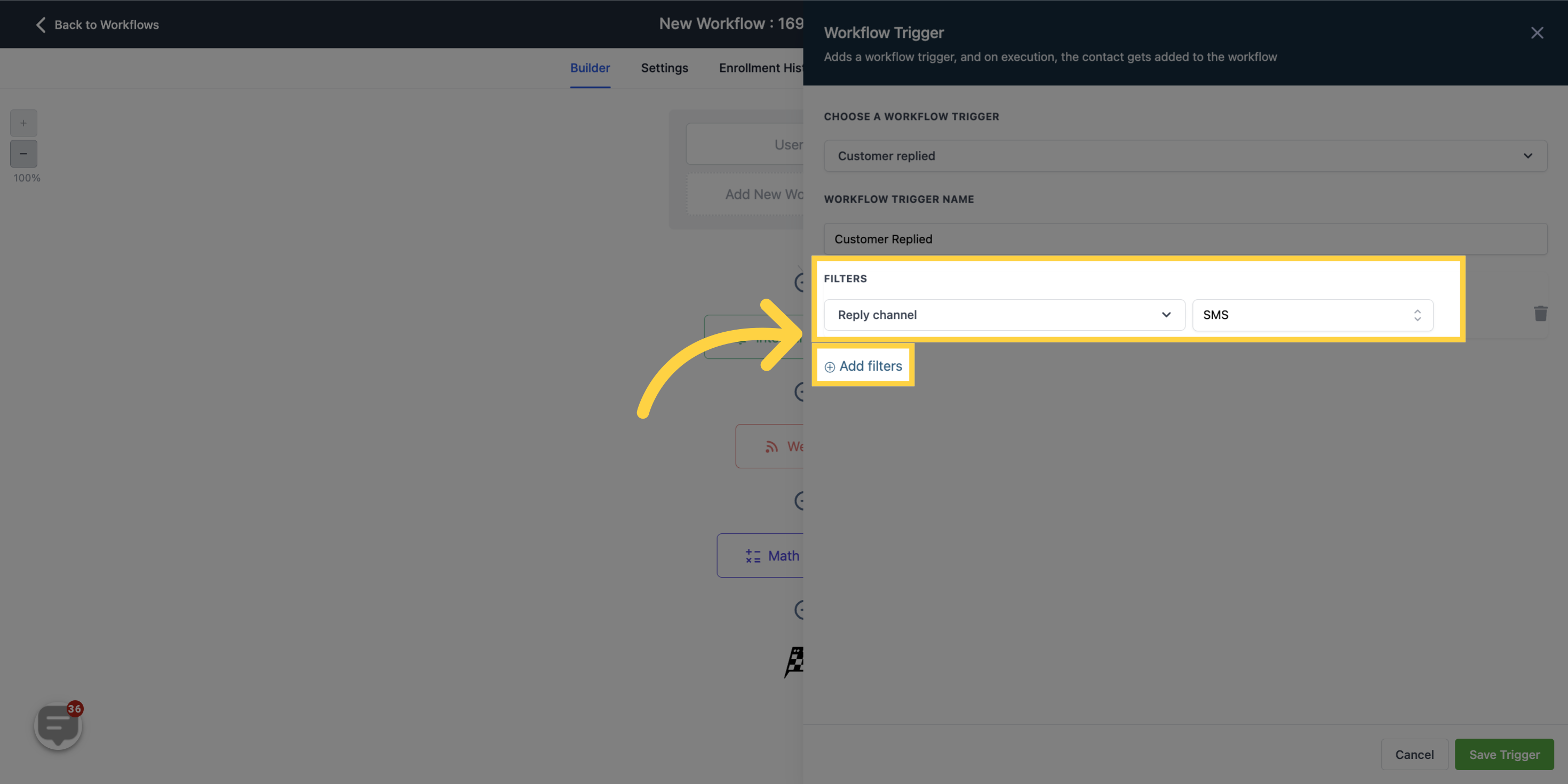 Adding Workflow Trigger Filters