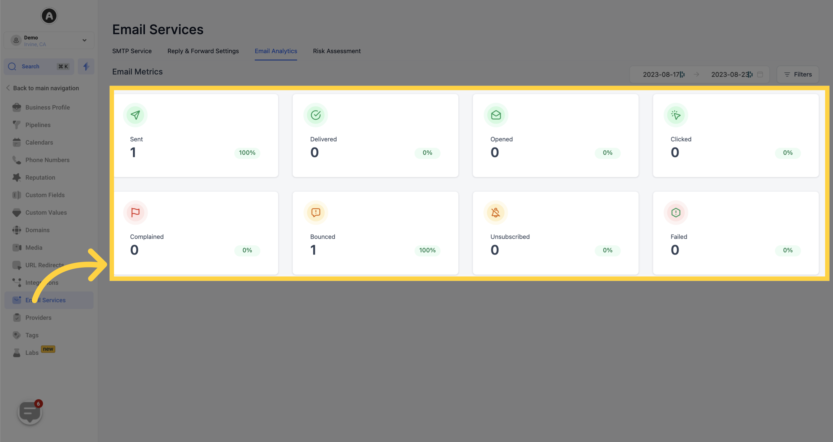 Email Stat Filtering