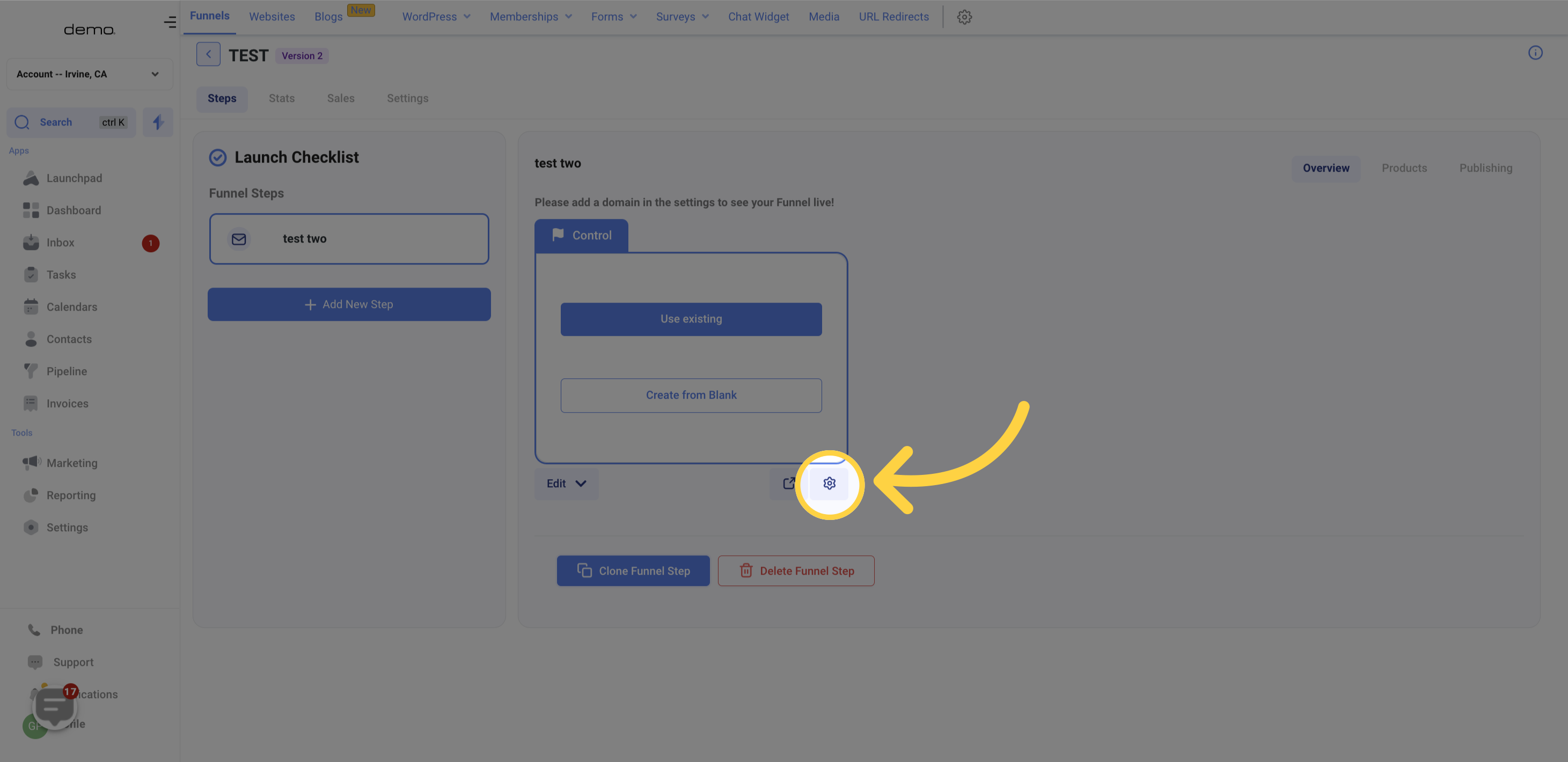 Edit Funnel Name & Path