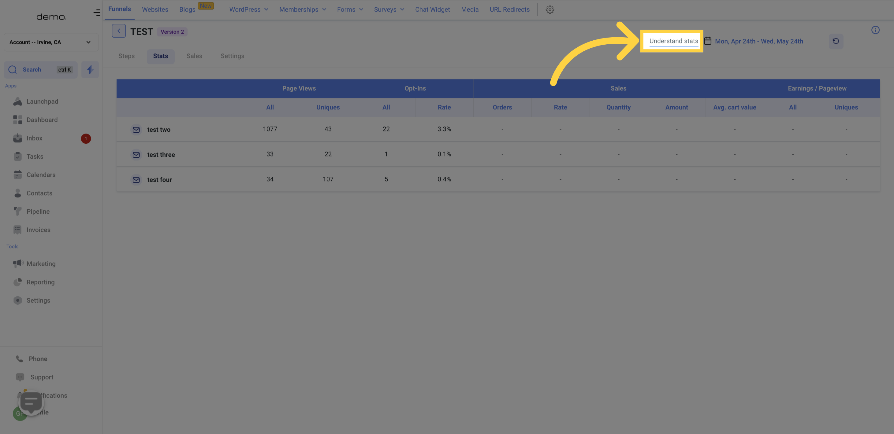 Stats Info