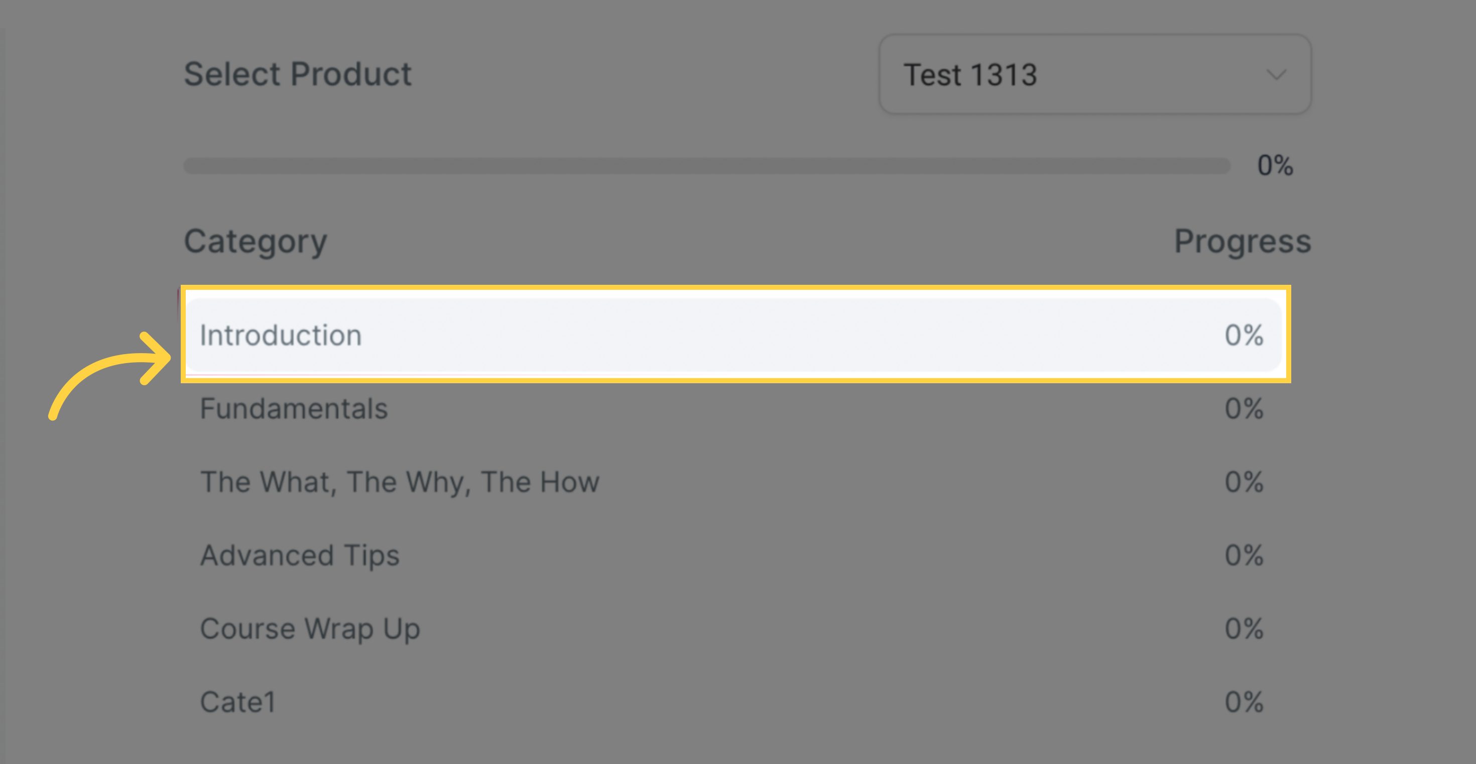 Monitor Product and Category Progress