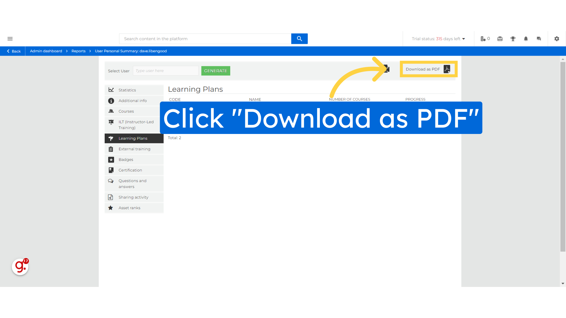 Click 'Download as PDF'