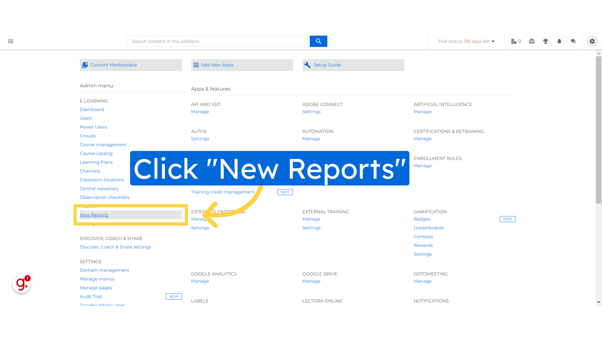 Click 'New Reports'