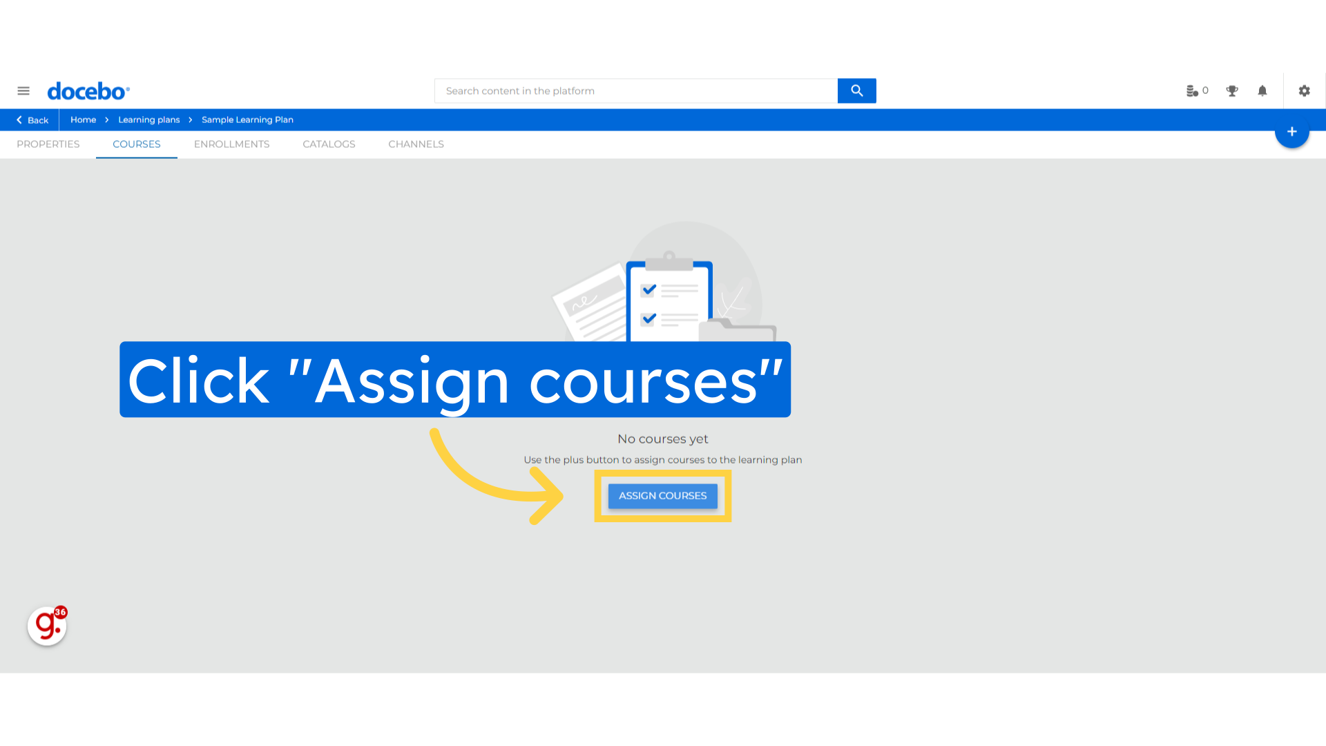 Click 'Assign courses'