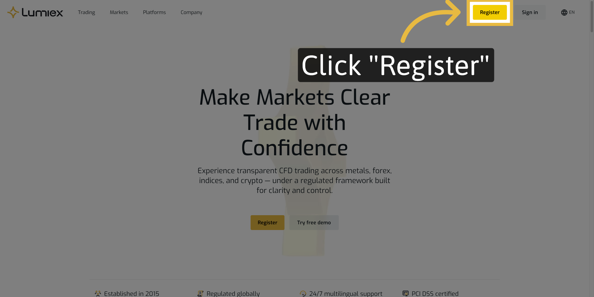 Click Register Button