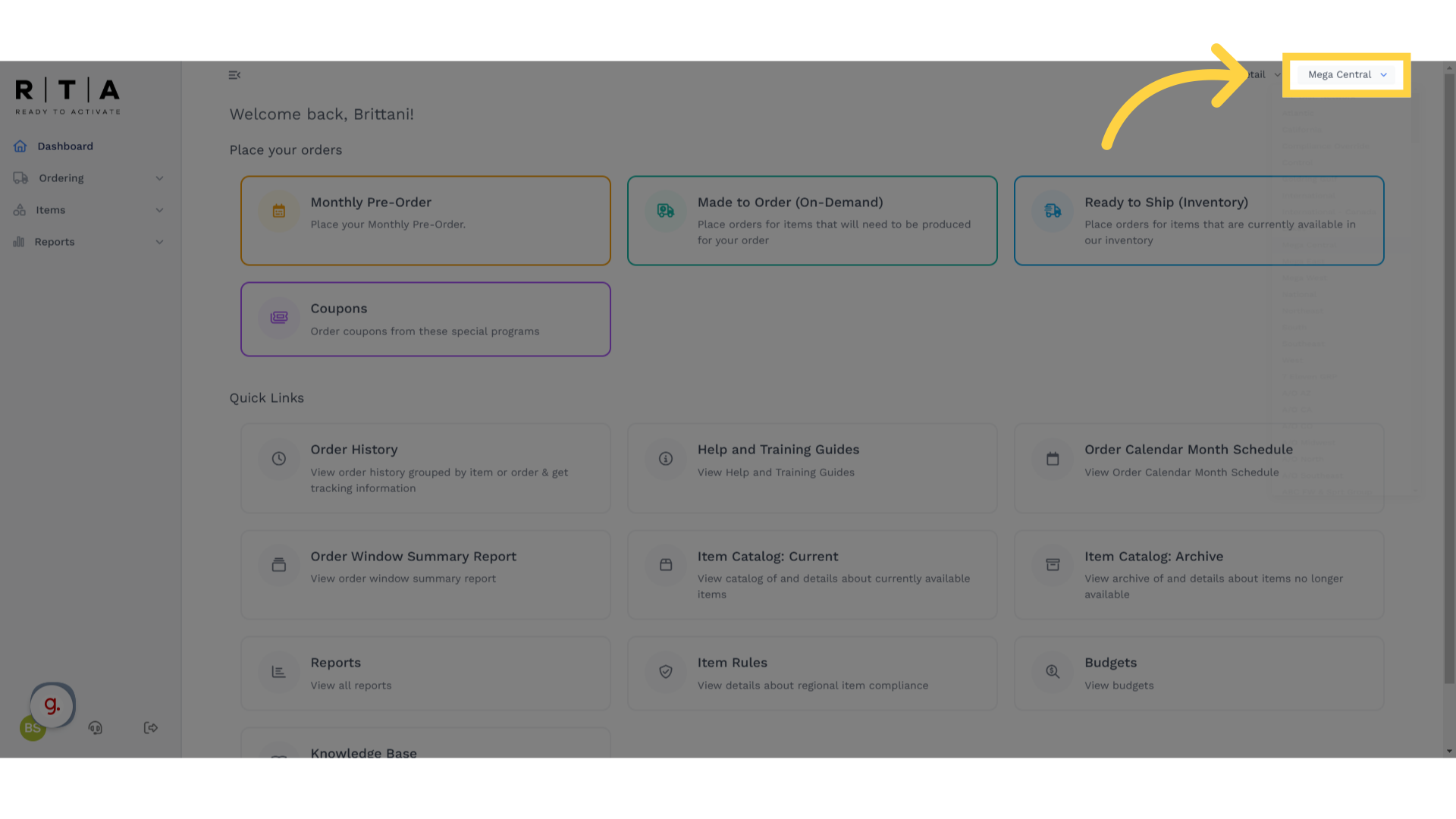 Use Toggles In Top Right Corner to Select Area
