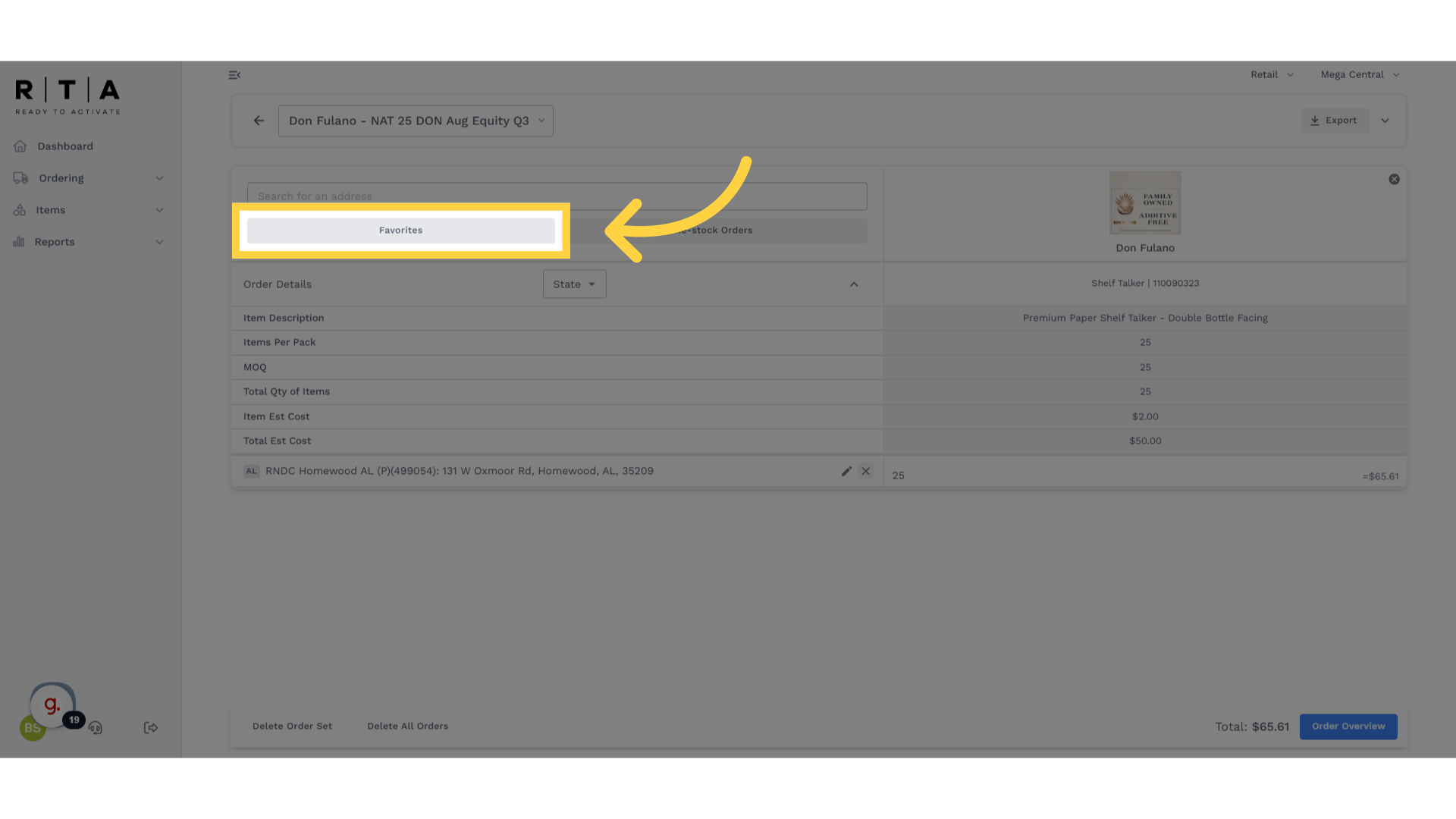 Click 'Favorites'