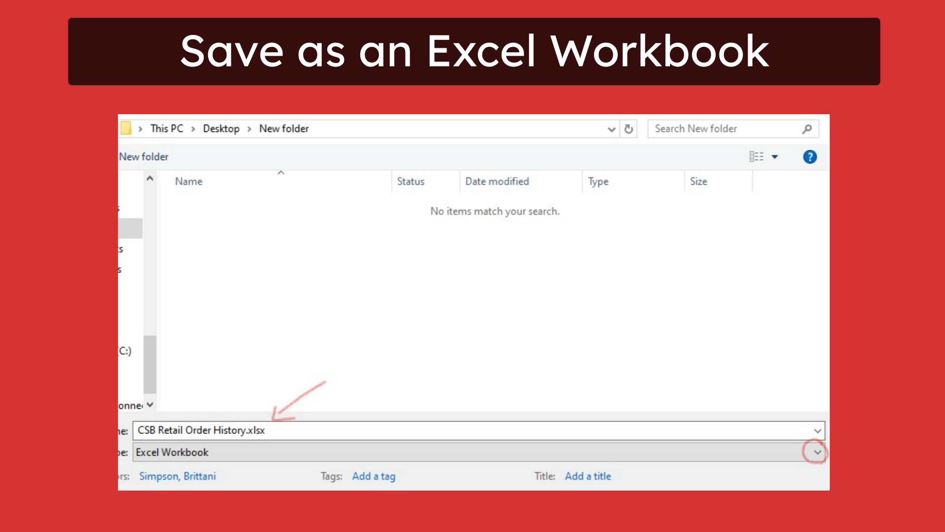 Save as an Excel Workbook
