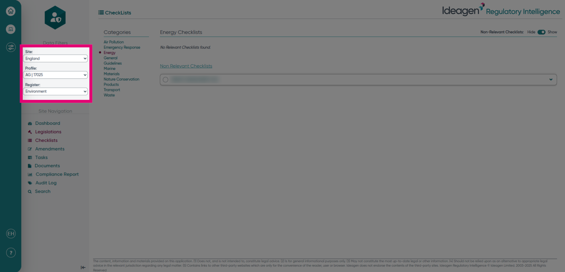 Select the site/profile/register