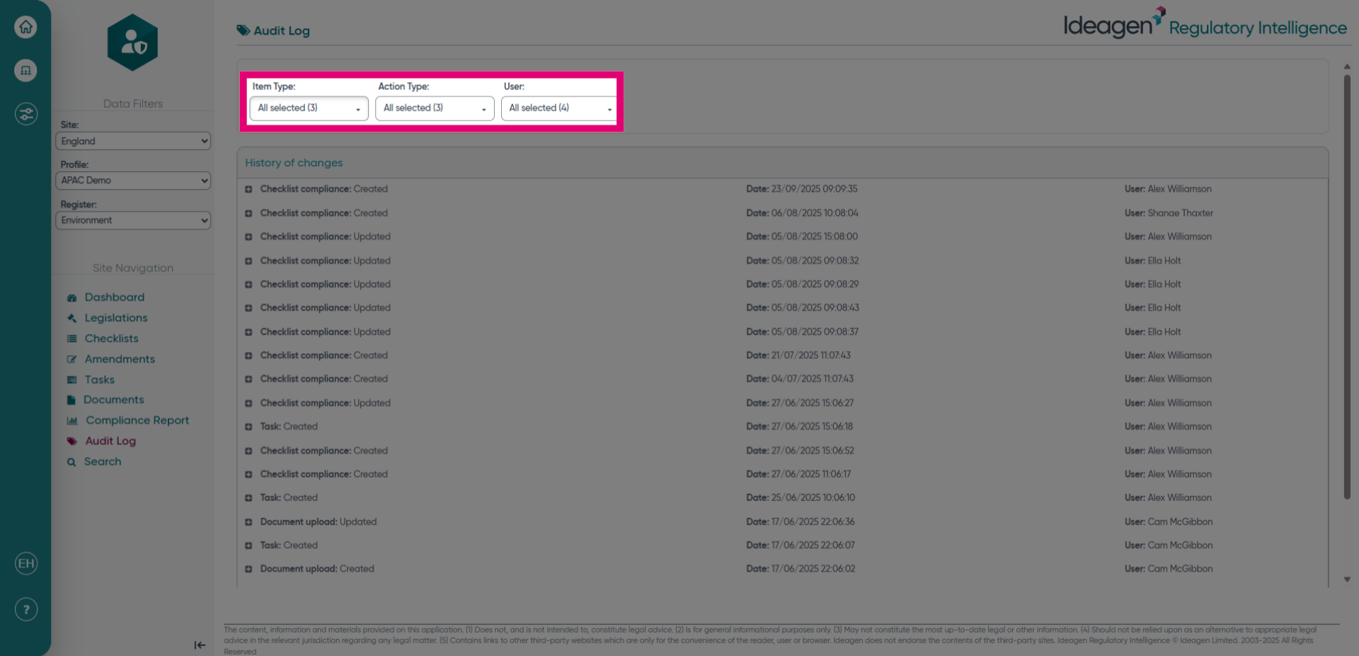 Choose the relevant filters