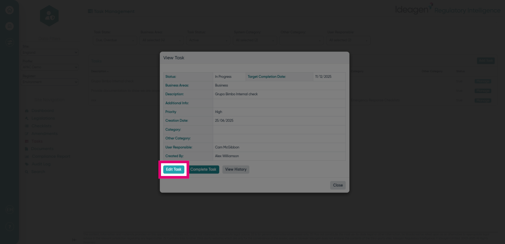 Click 'Edit Task'
