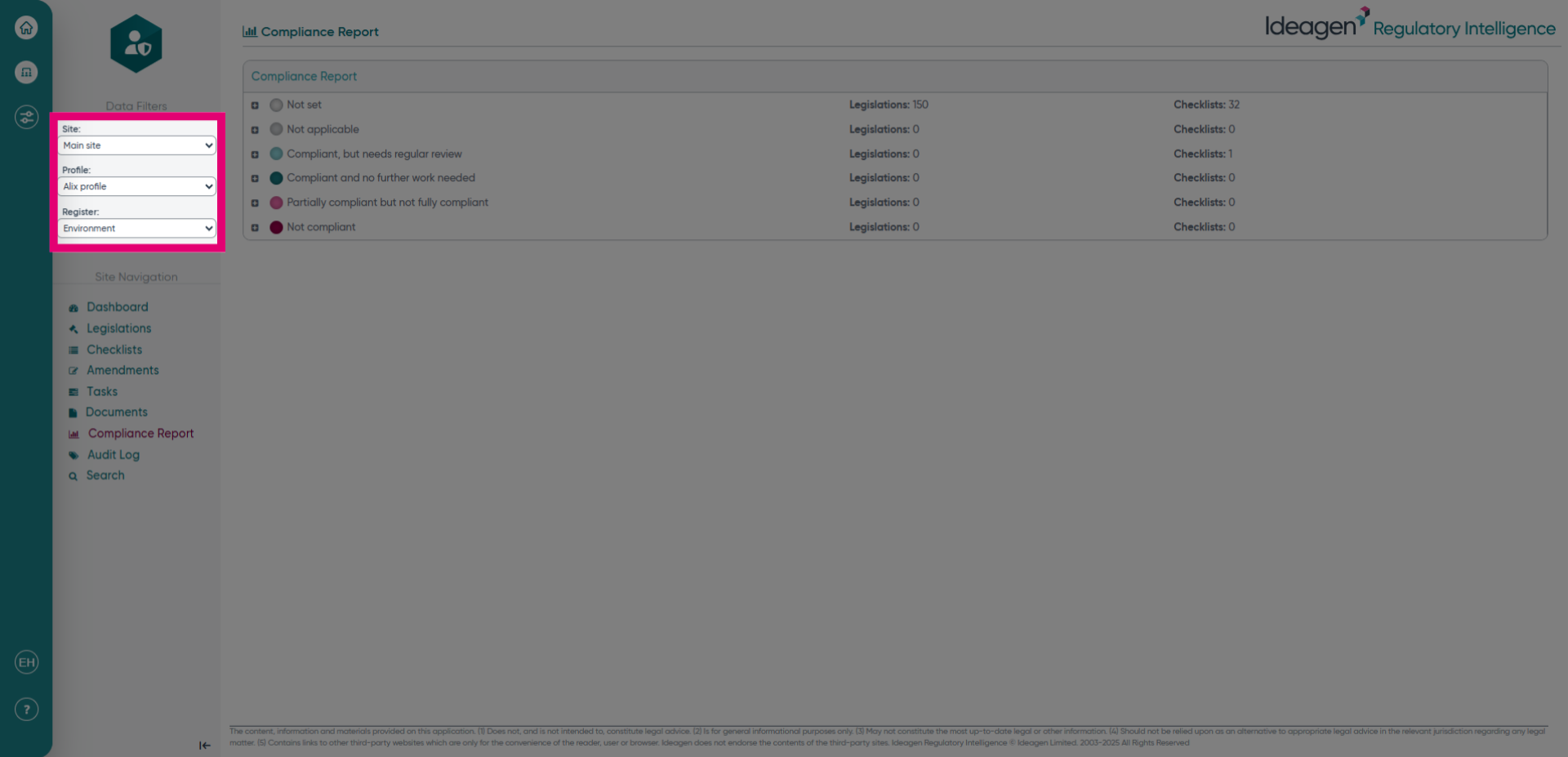 Choose the Site, Profile and Register