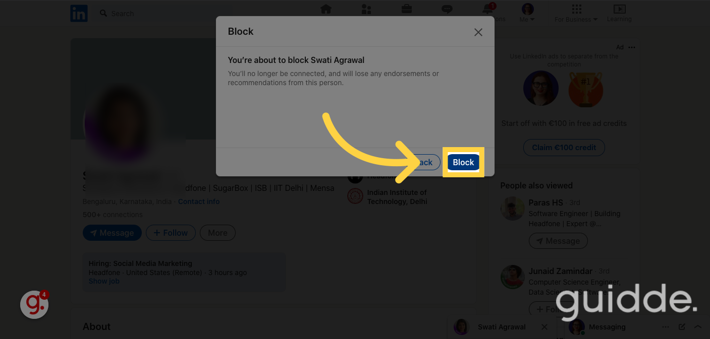 Click 'Block'
