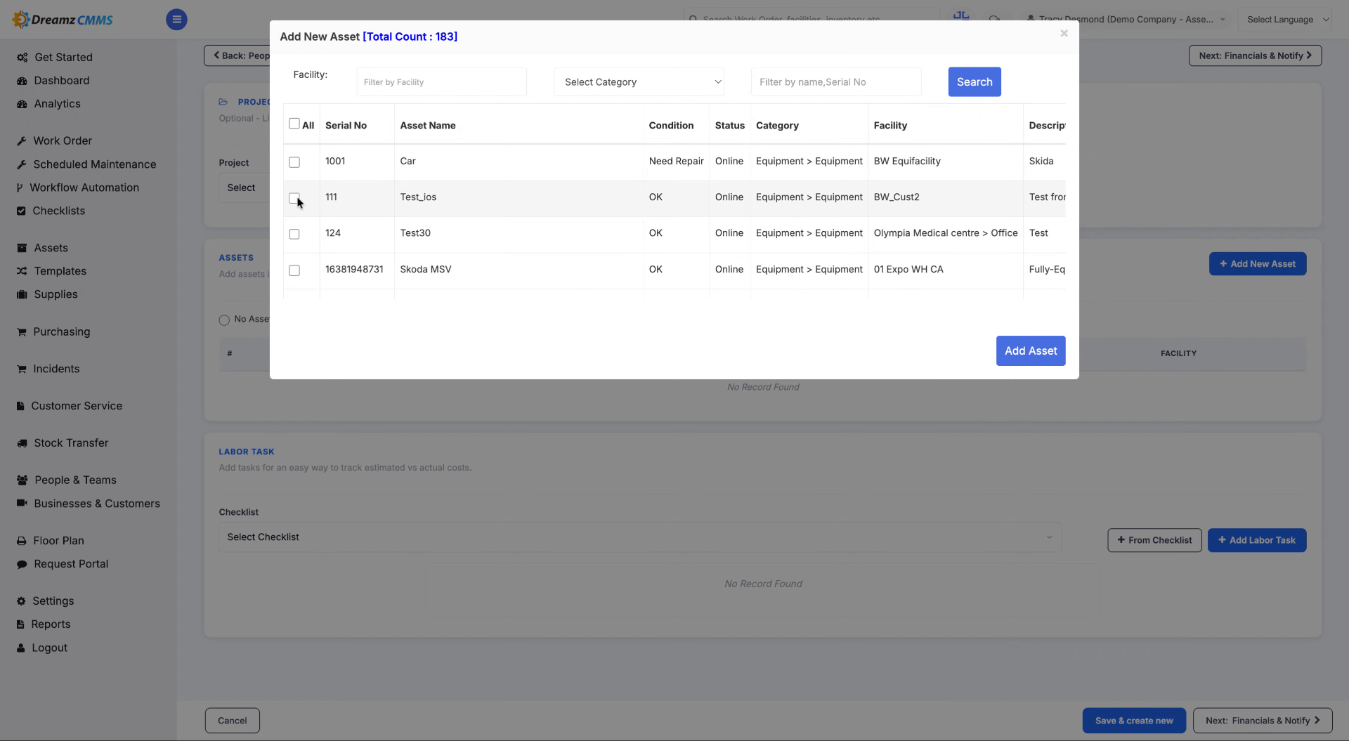 Map Assets to the scheduler